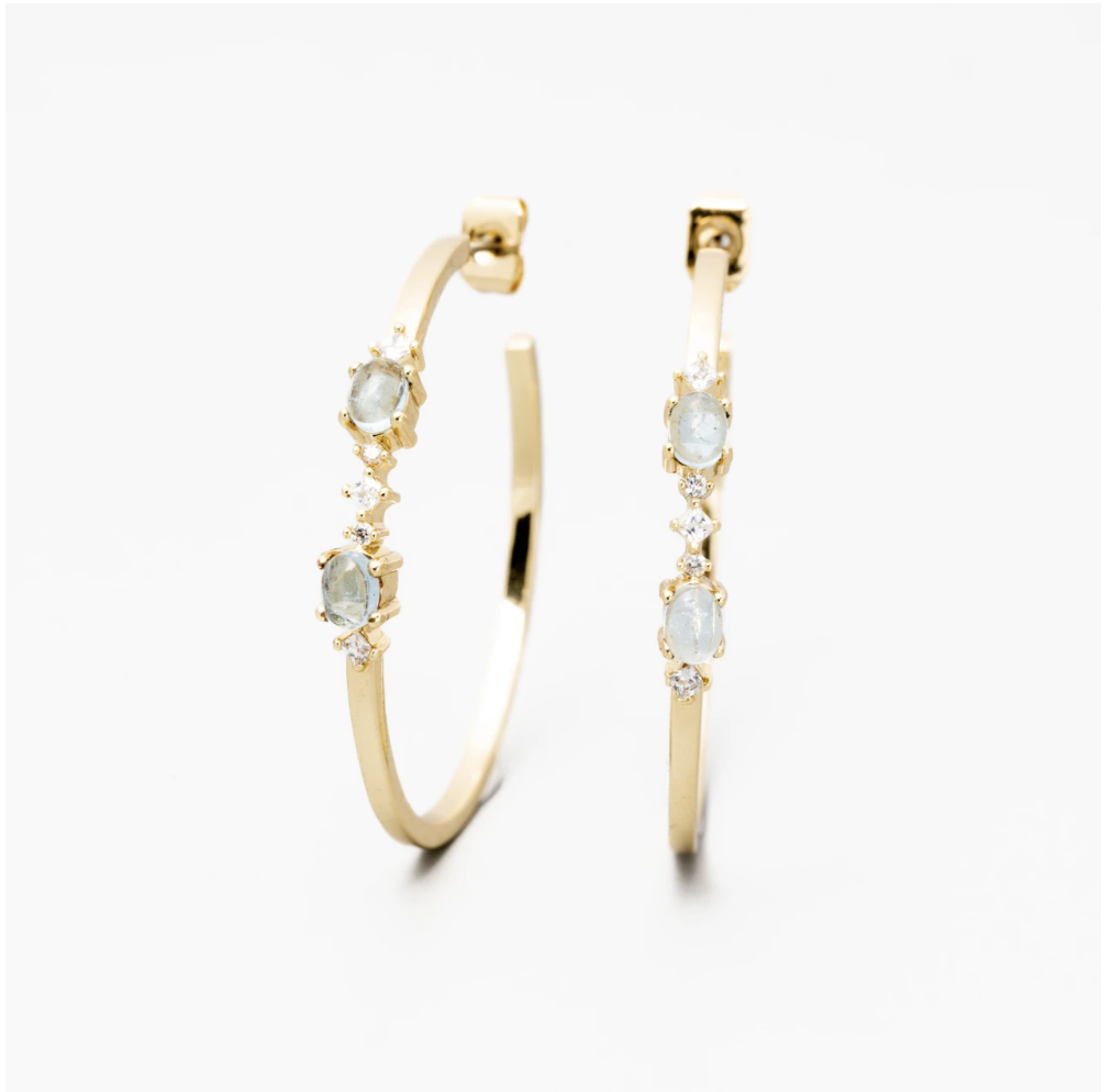 JEAN AQUAMARINE HOOP