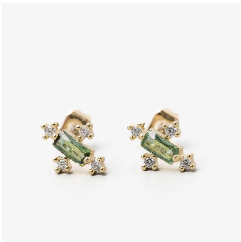 PARIS GREEN TOURMALINE STUD