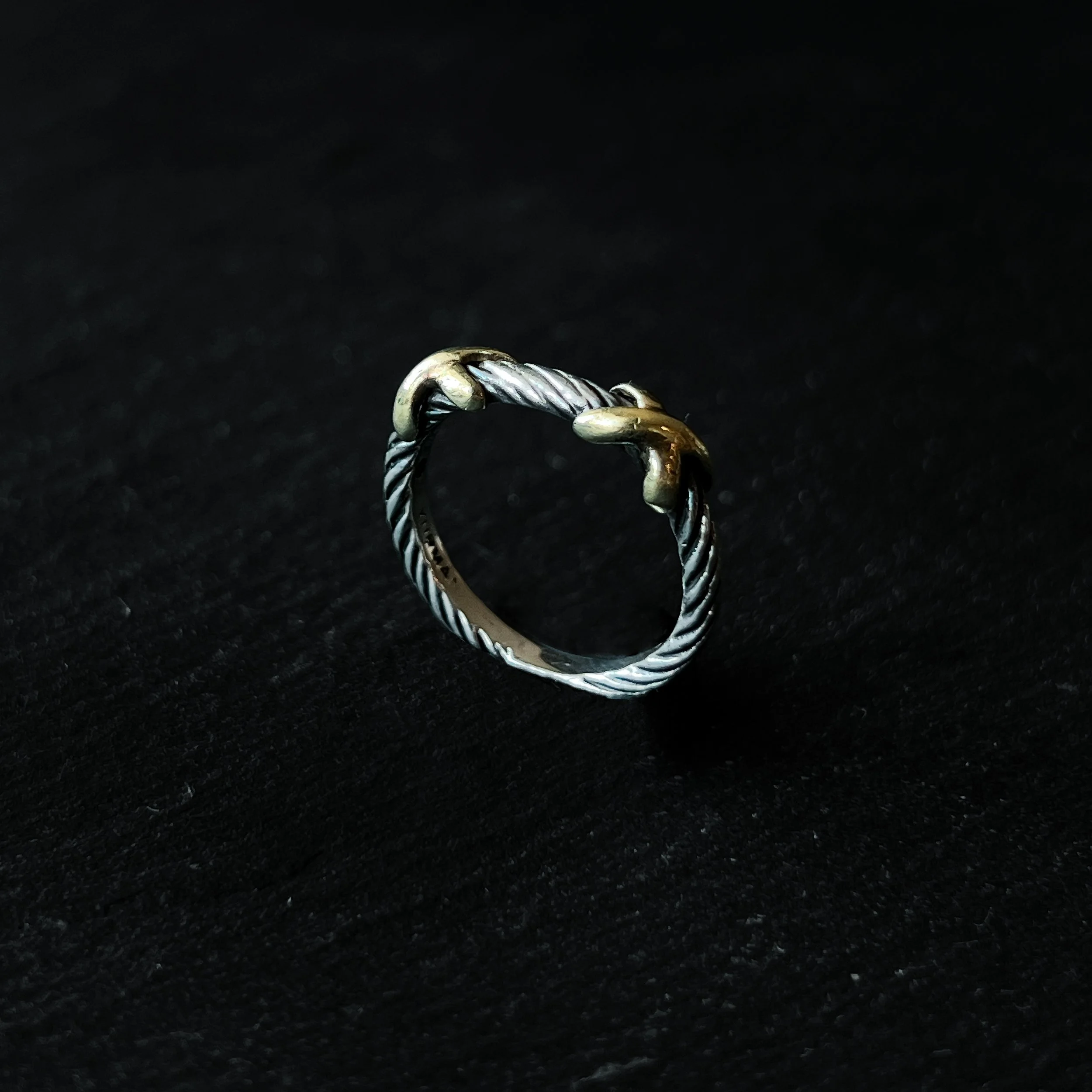 DAVID YURMAN RING - size 6, sterling silver and 14KYG