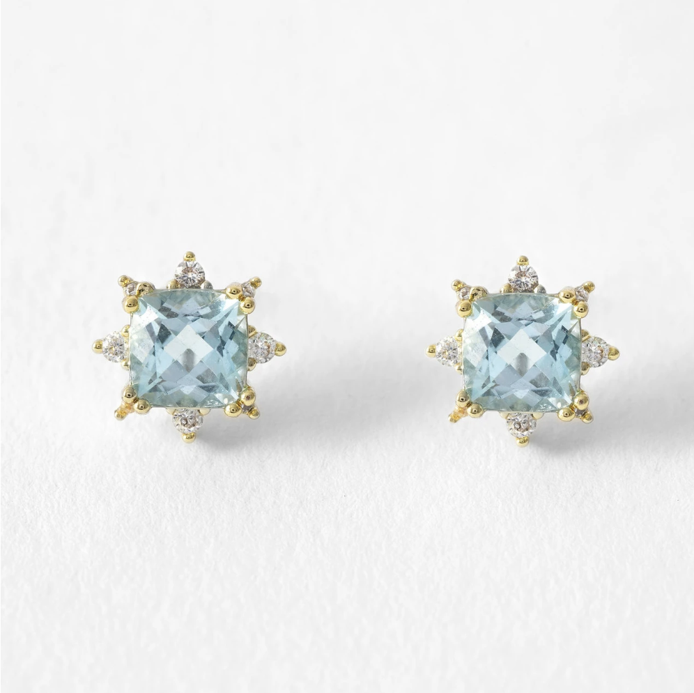 GIANNA BLUE TOPAZ STUD