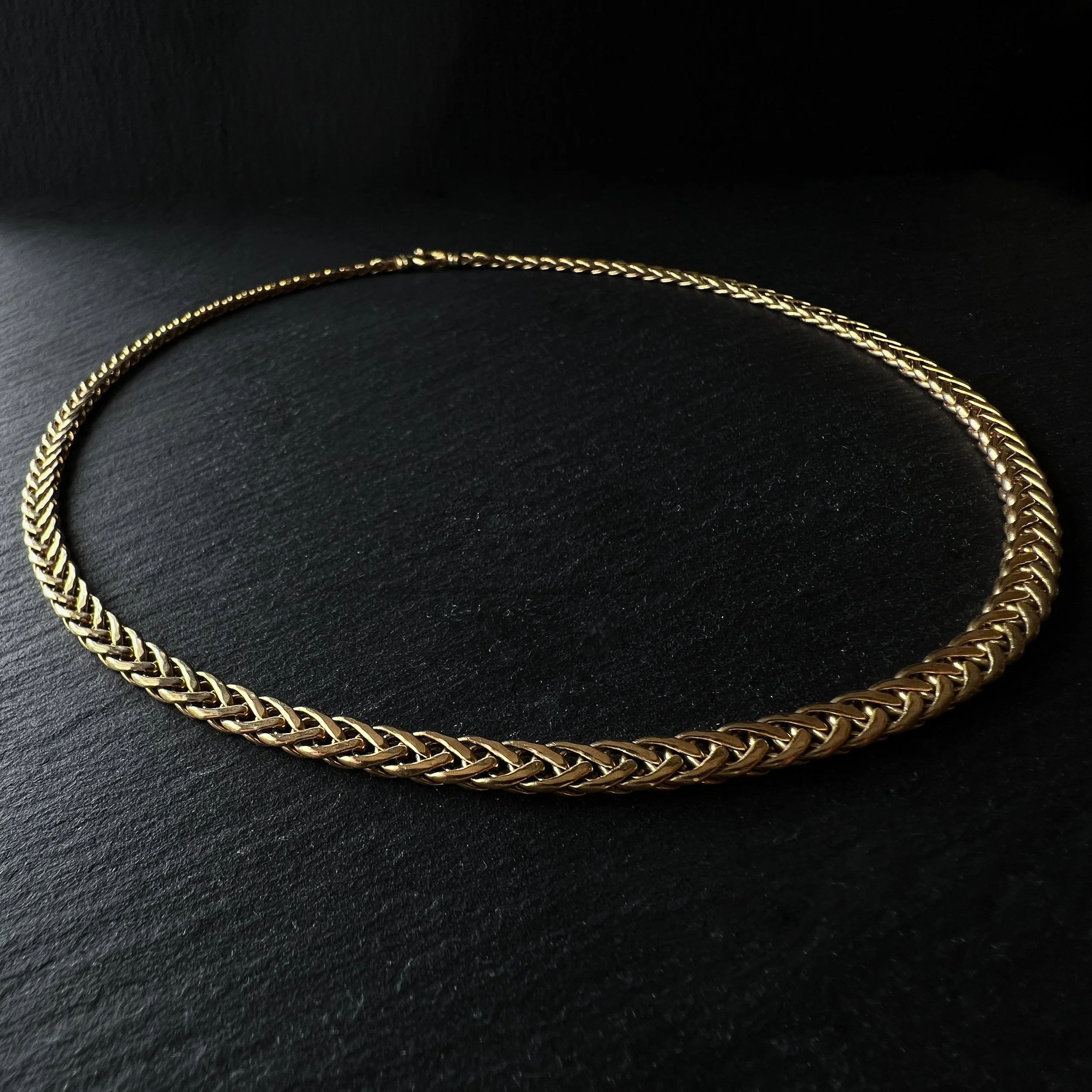 HOLLOW WOVEN WHEAT CHAIN - 14KYG