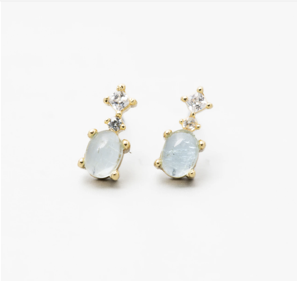 NAOMI AQUAMARINE STUD