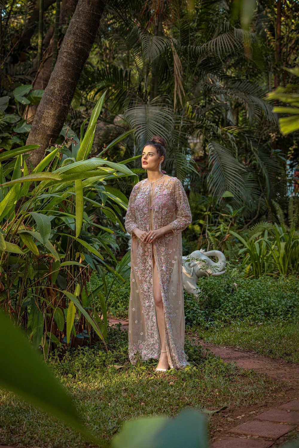 Daria-i-Noor Sherwani from KUMARI’s Jewels of Paradise collection, photographed on location.