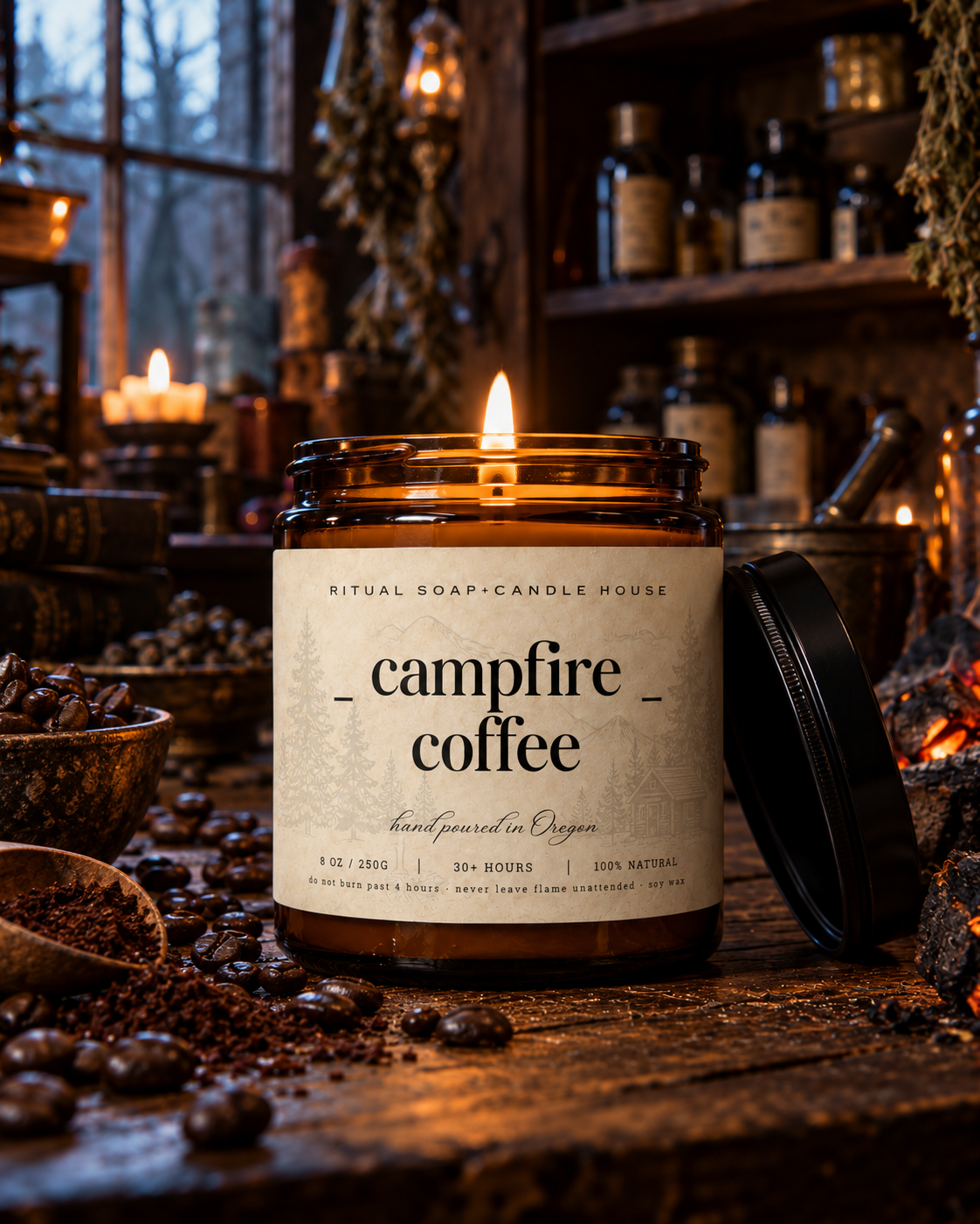 Campfire Coffee Candle in a Rustic Apothecary.png