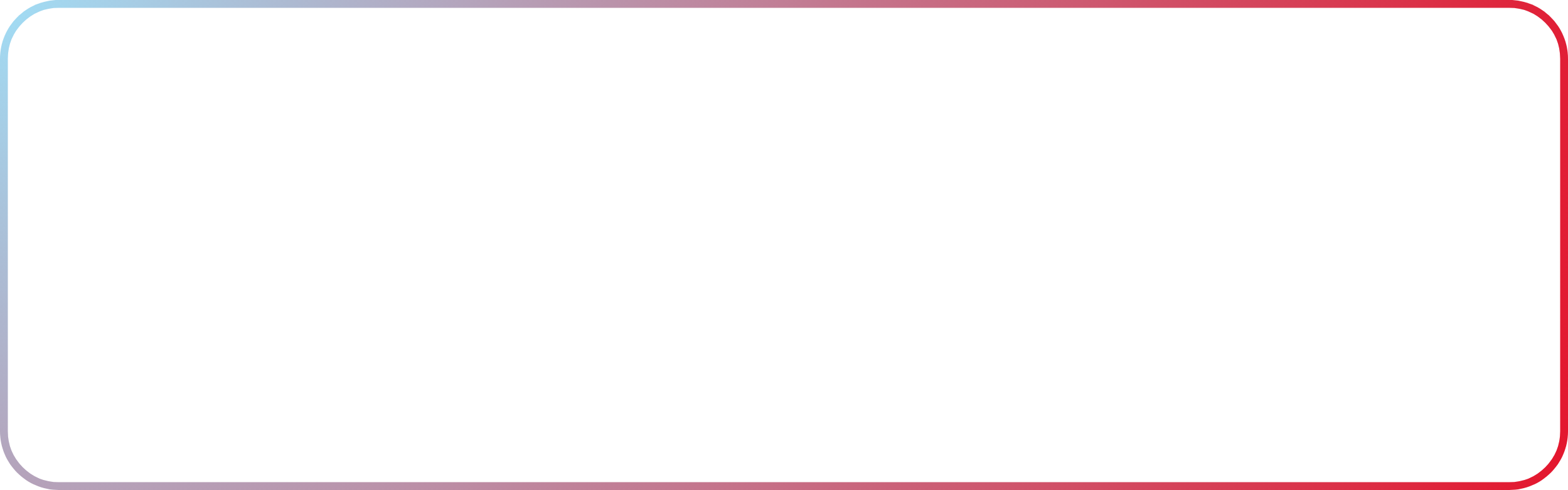 A light blue rectangular banner with rounded corners and a red top and bottom border.