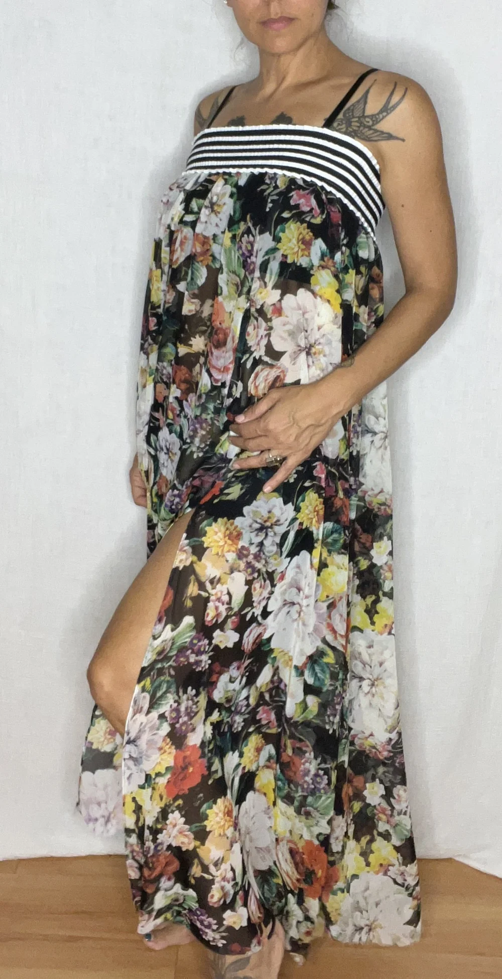 Floral Chiffon Strapless Dress / Maxi Skirt  Stacia Muse