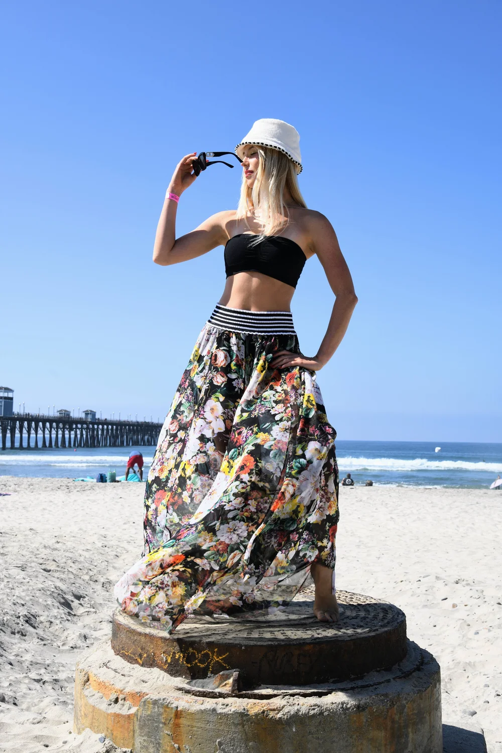 Floral Chiffon Strapless Dress / Maxi Skirt  Stacia Muse
