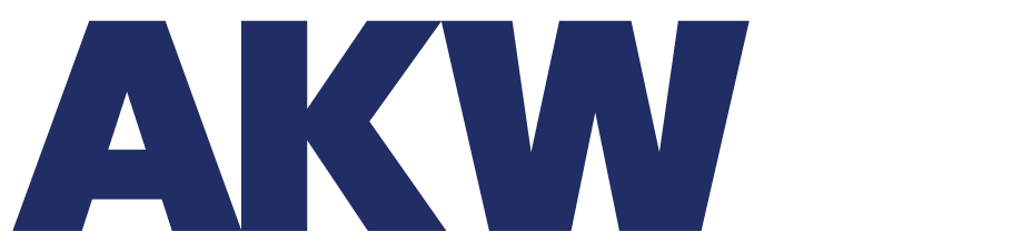 akw logo duo navy and white