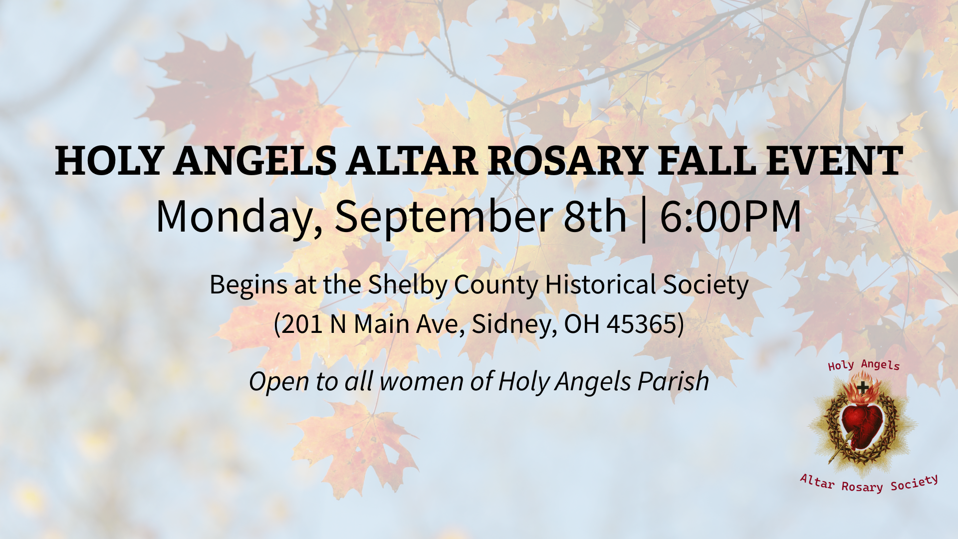 Holy Angels' Altar Rosary Fall Event — Holy Angels Catholic Church