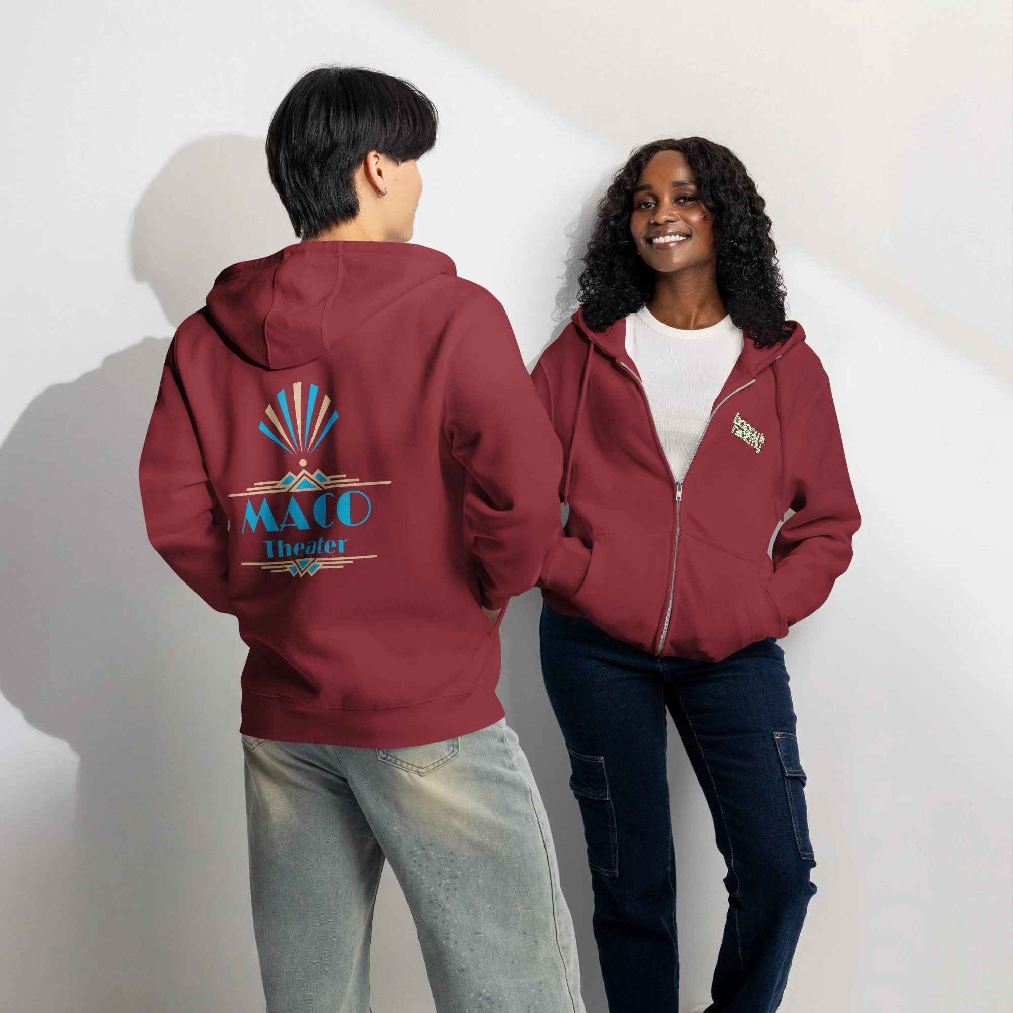 Happy is Healthy +  Maco Logo Zip-Up (7 Colors Available)
