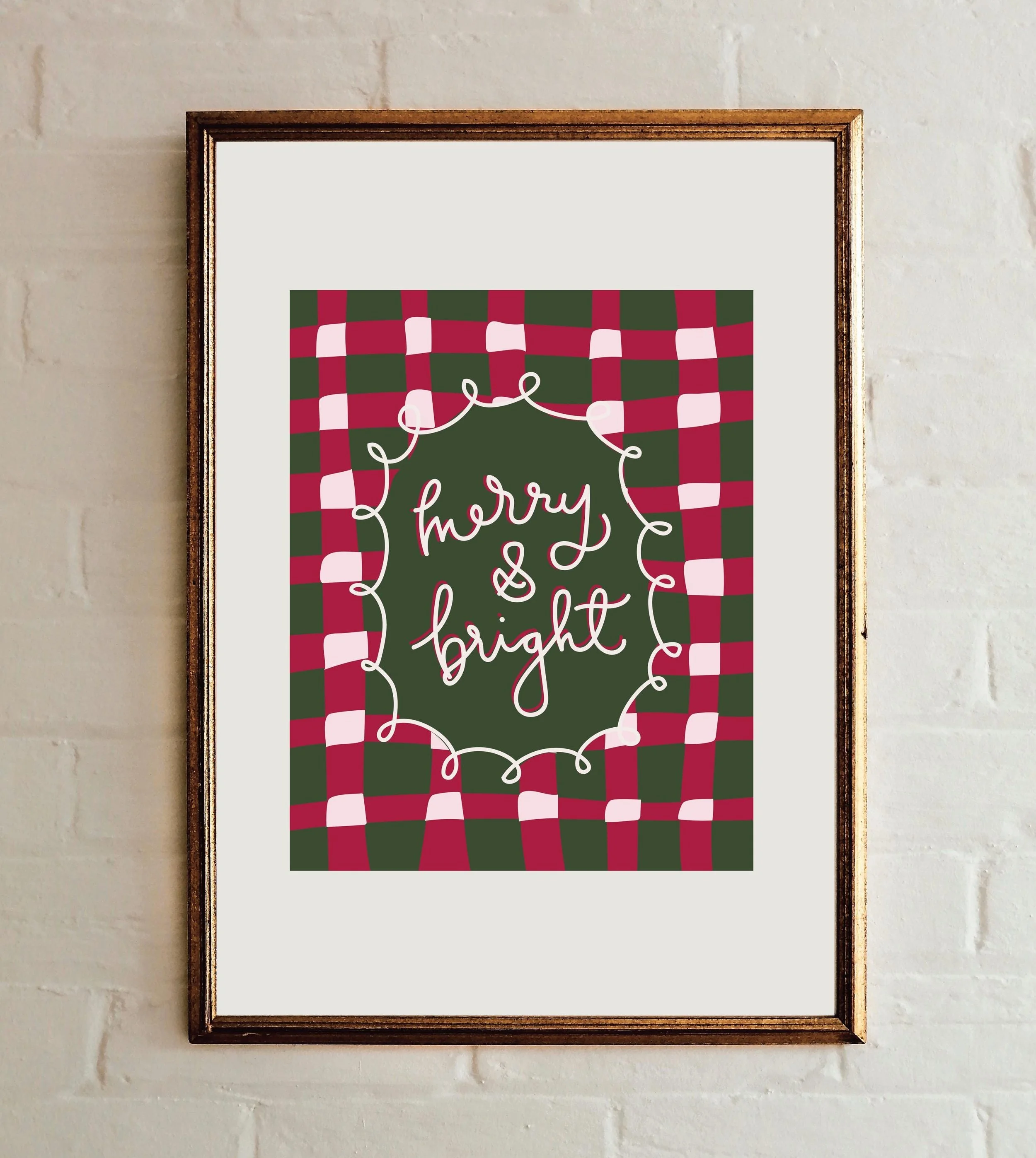 Merry & Bright Gingham Print