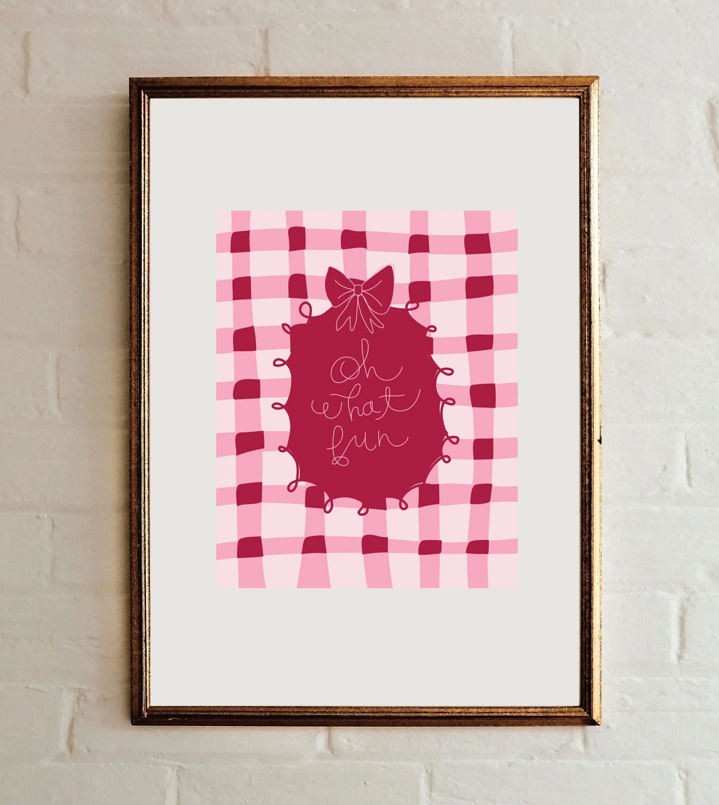 Oh What Fun Gingham Printable / Christmas Art