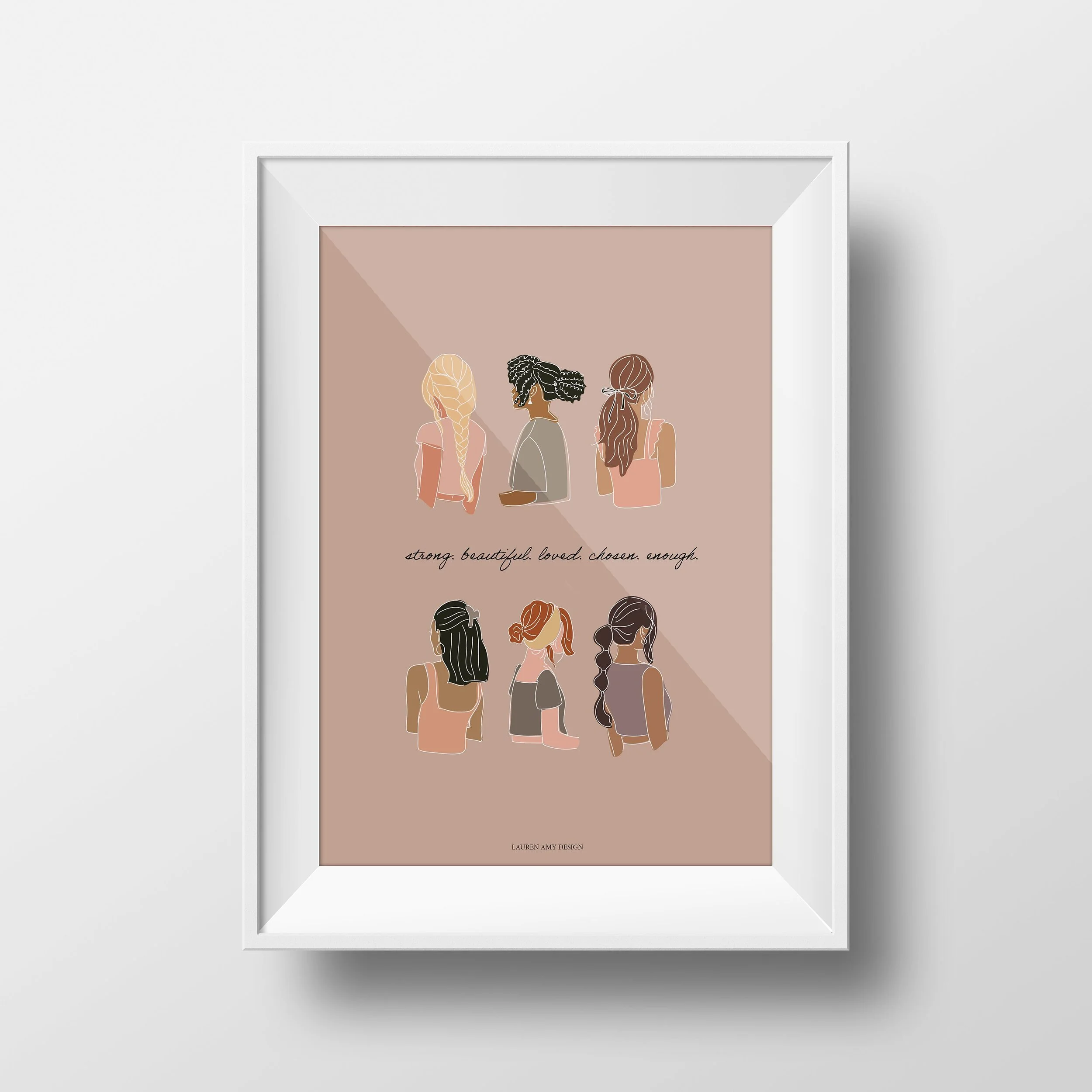 Sisterhood Art Print: Minimalist Women Illustration
