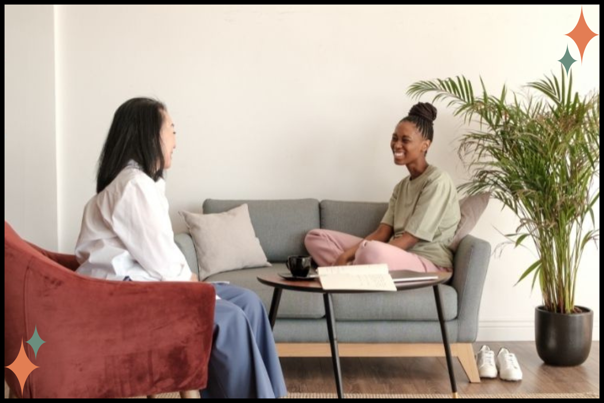 Therapy session environment emphasizing safety and collaboration in EMDR