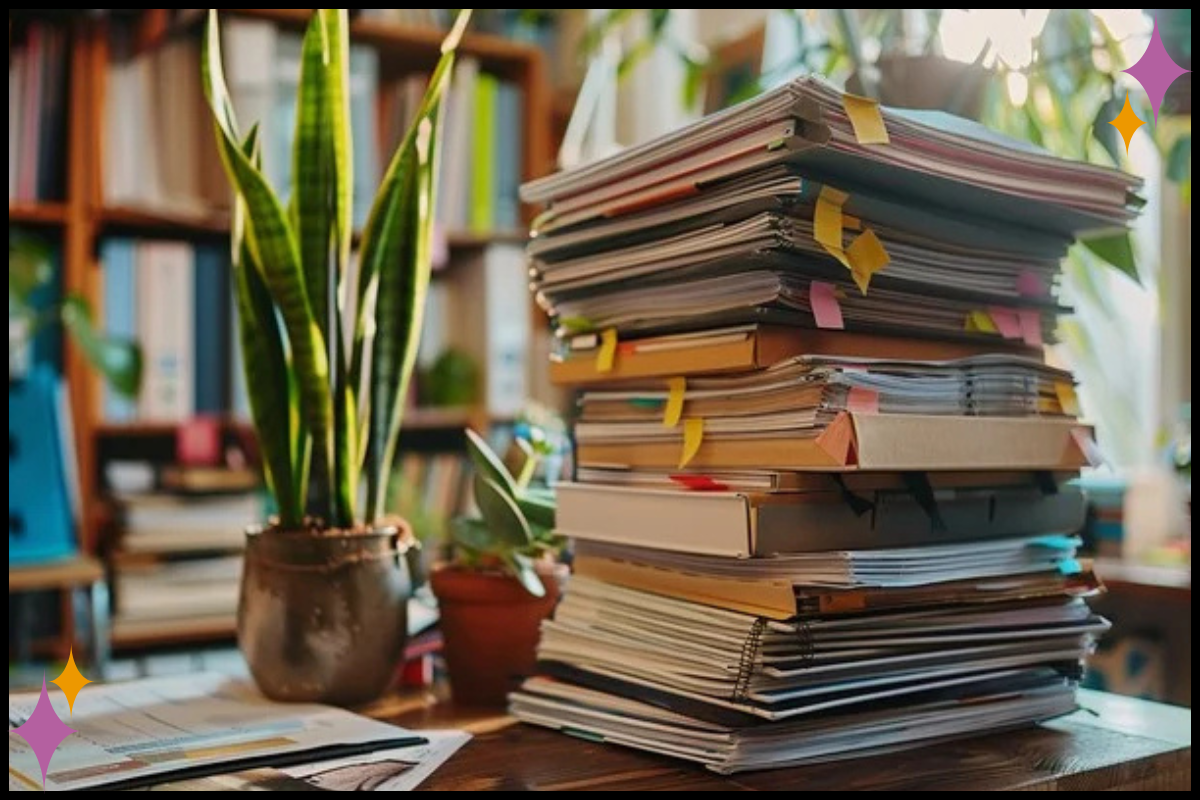 Organized papers on a desk in a calm setting, representing structured but supportive therapy.