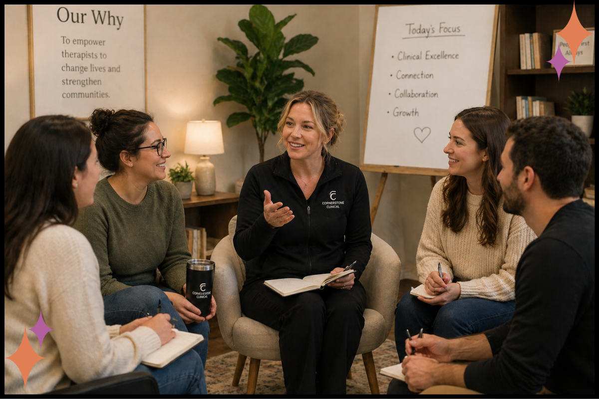 Trauma therapist experiencing the relief of vicarious trauma being normalized in a training.
