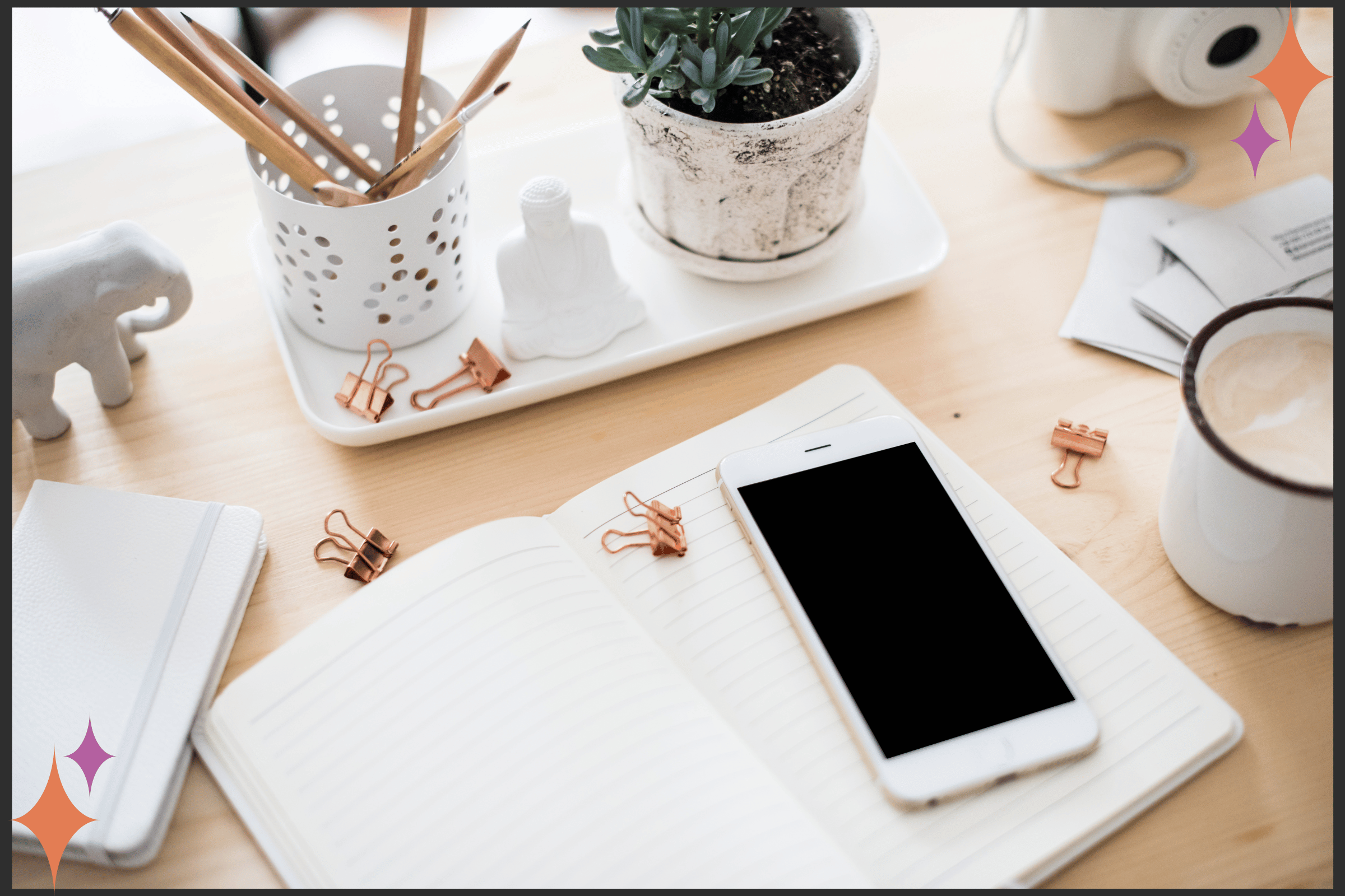 Reflective tools for trauma therapists, such as a journal or tracker, to process and balance their experiences.