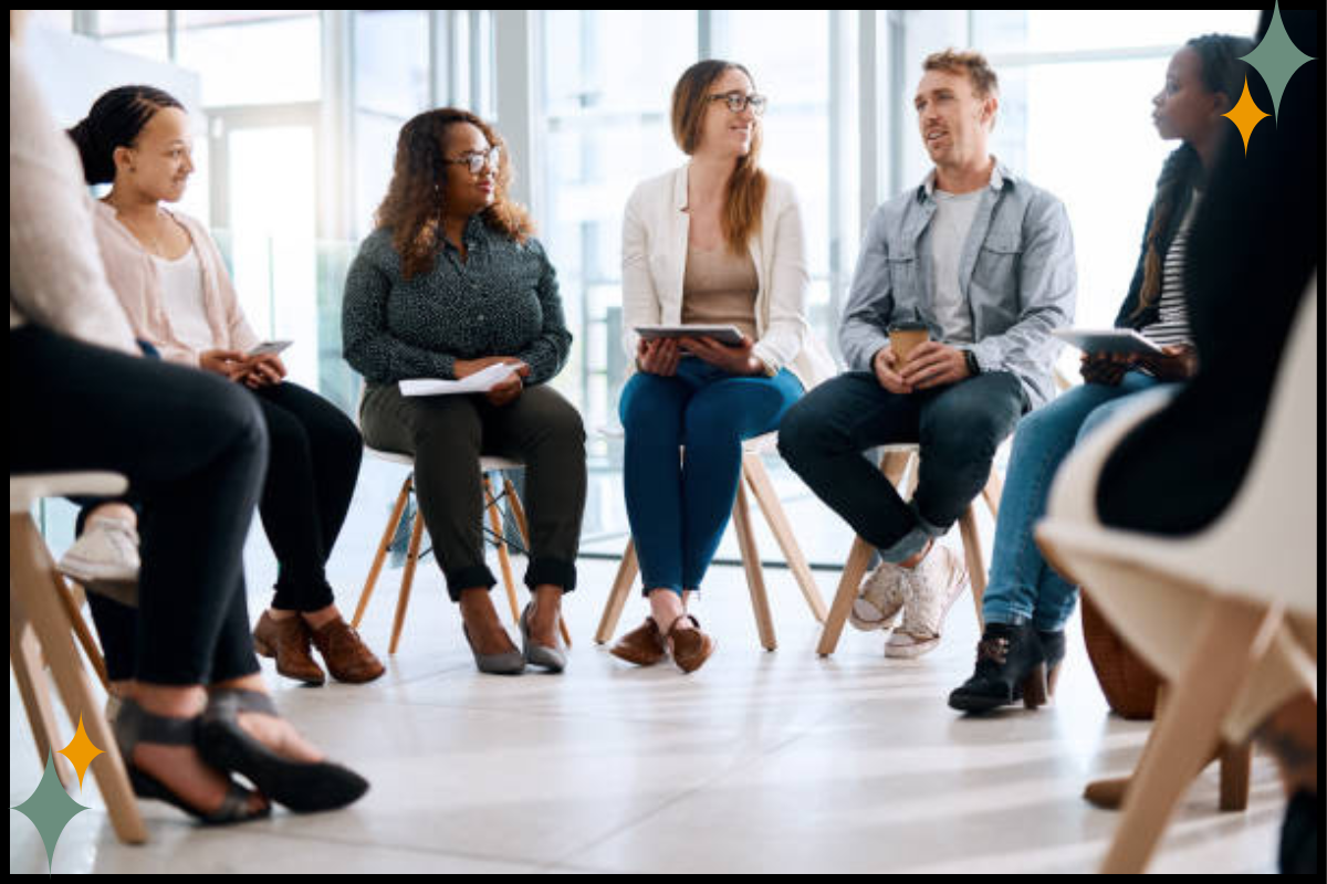 A community of trauma therapists supporting each other, reflecting the values of safe, human-first consultation