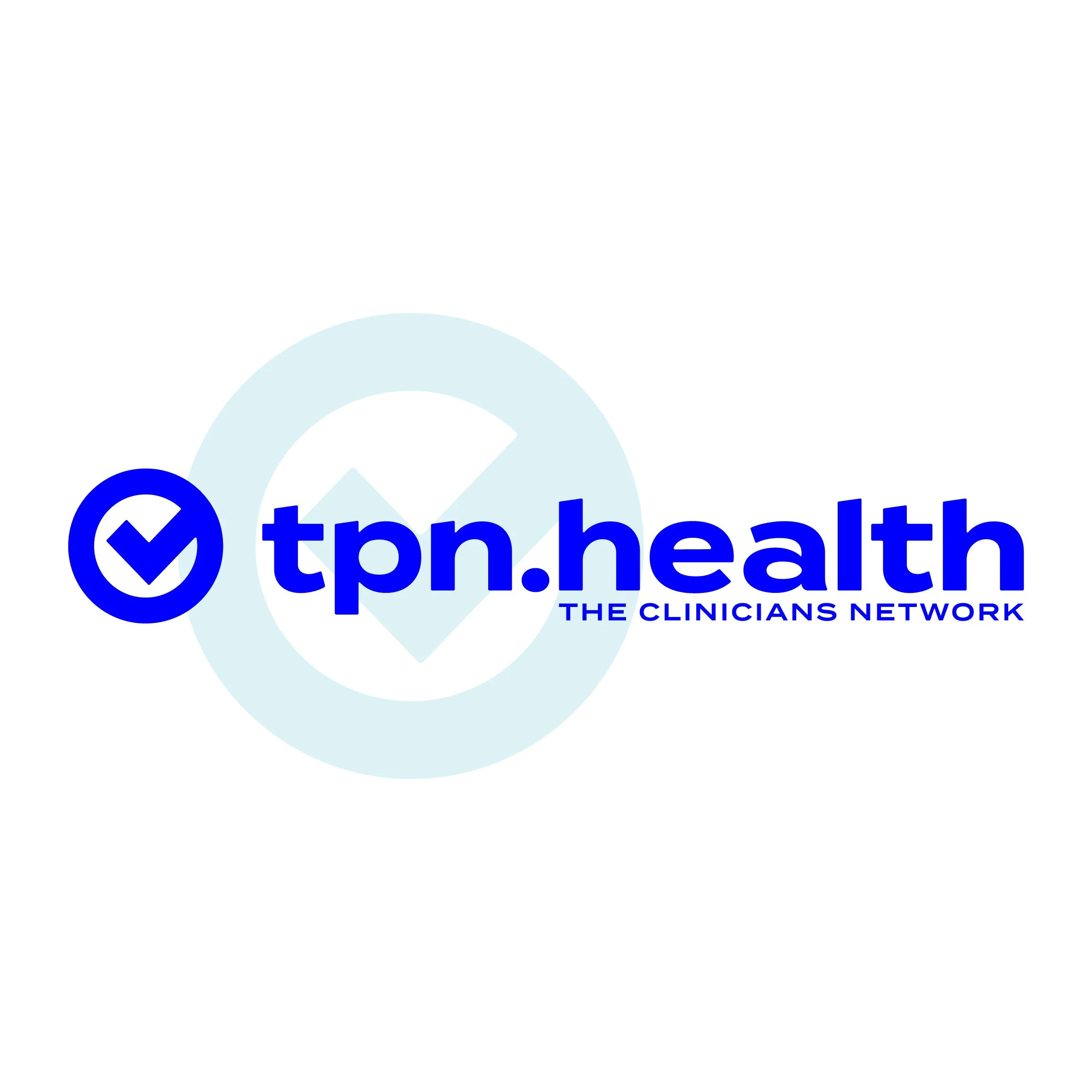 TPN.health logo with a checkmark symbol and the text 'tpn.health' and 'The Clinicians Network' in blue.