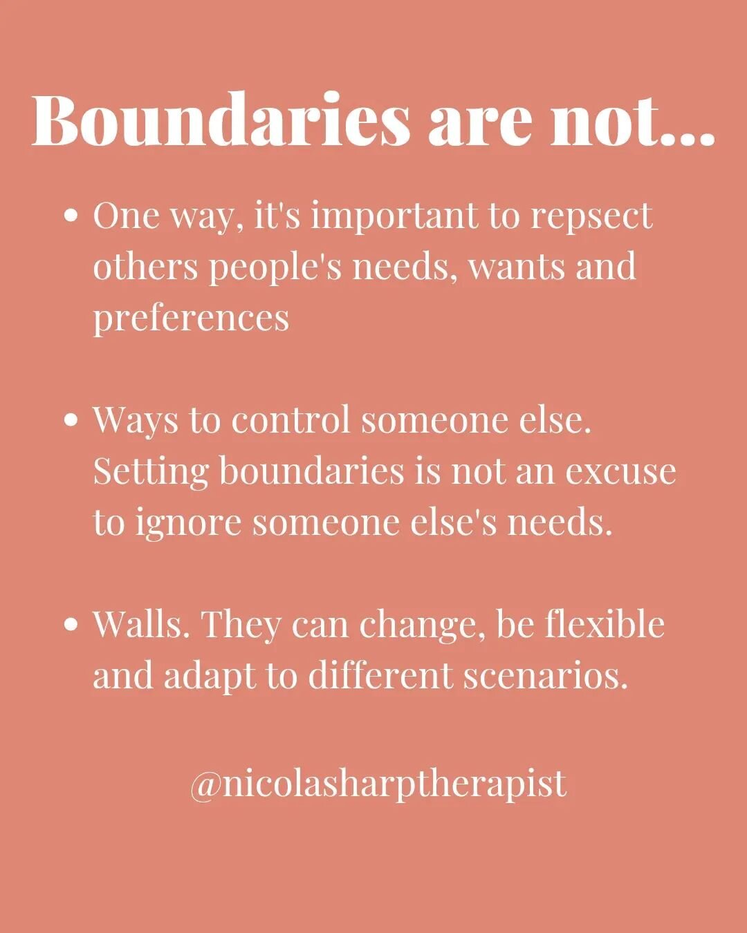 Boundaries are limits that we ultimately set with ourself about what is ok and not ok, and discern what is important to us. They don't always have to be communicated, but can be set internally. Of course we may need to communicate them to others to h