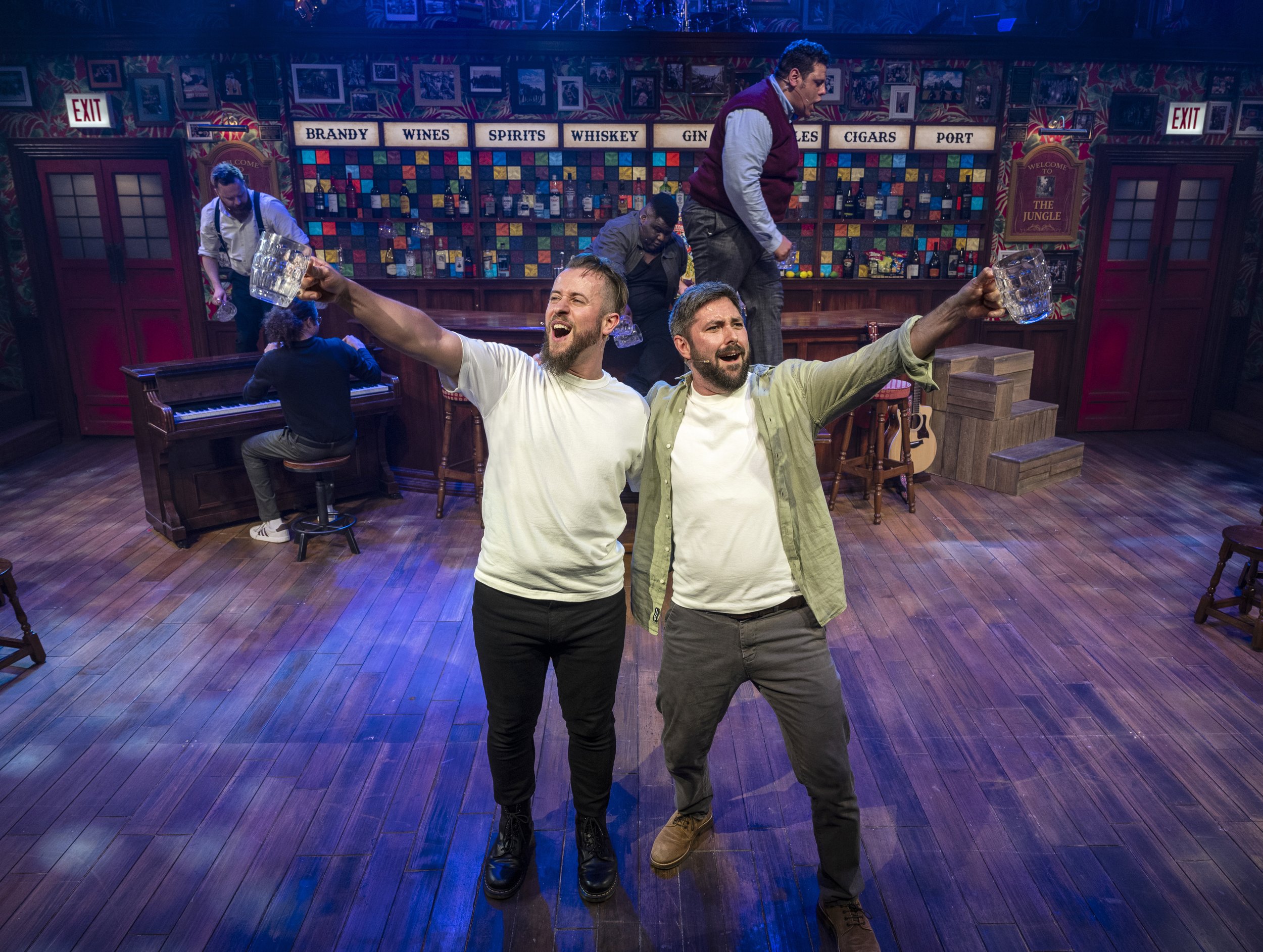 Shane McDaid, Ifan Gwilym-Jones (front) and the cast of The Choir of Man. Michael Brosilow Photo.jpg