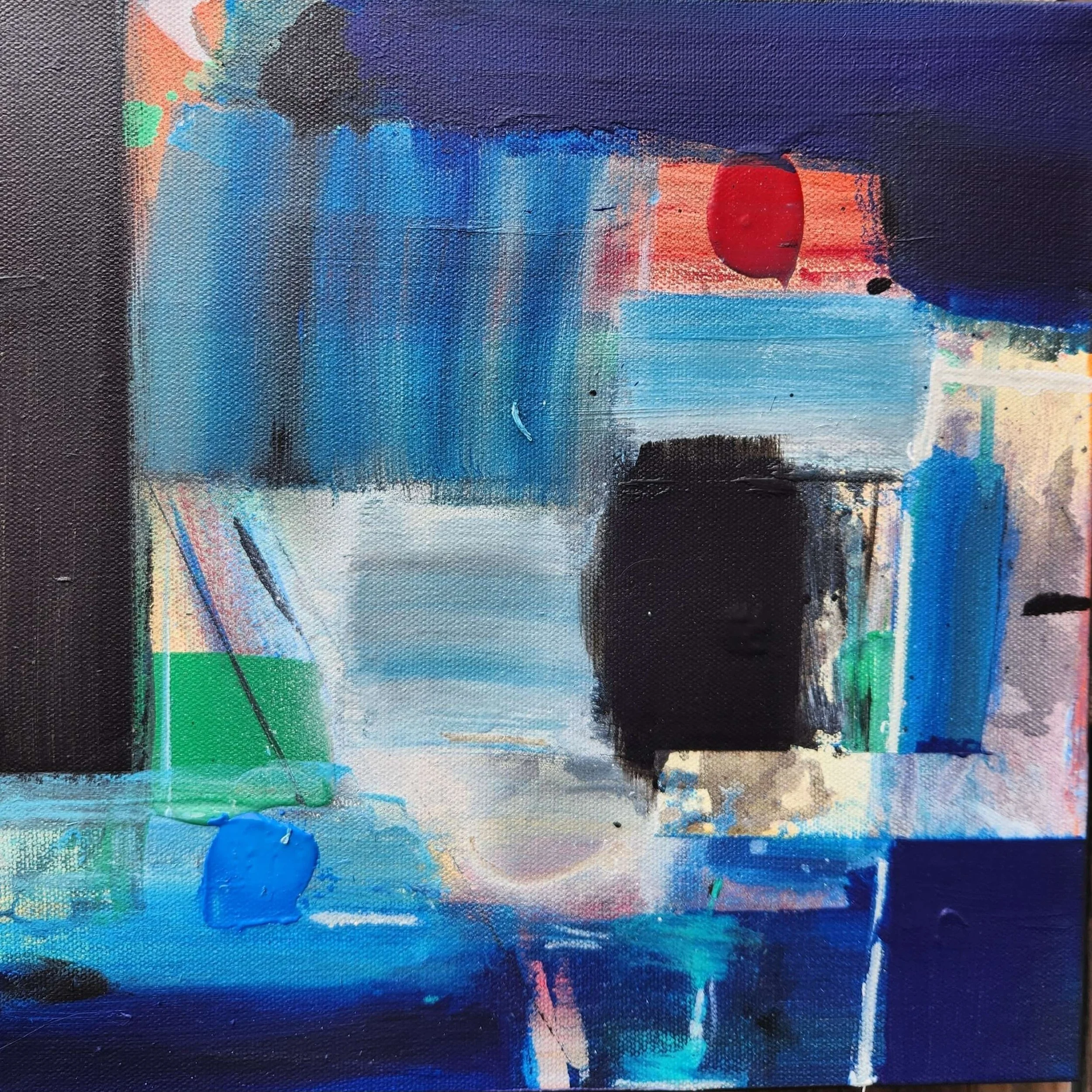 'Revealed'   12"x12"   Created 2023.    Oil and Acrylic on canvas