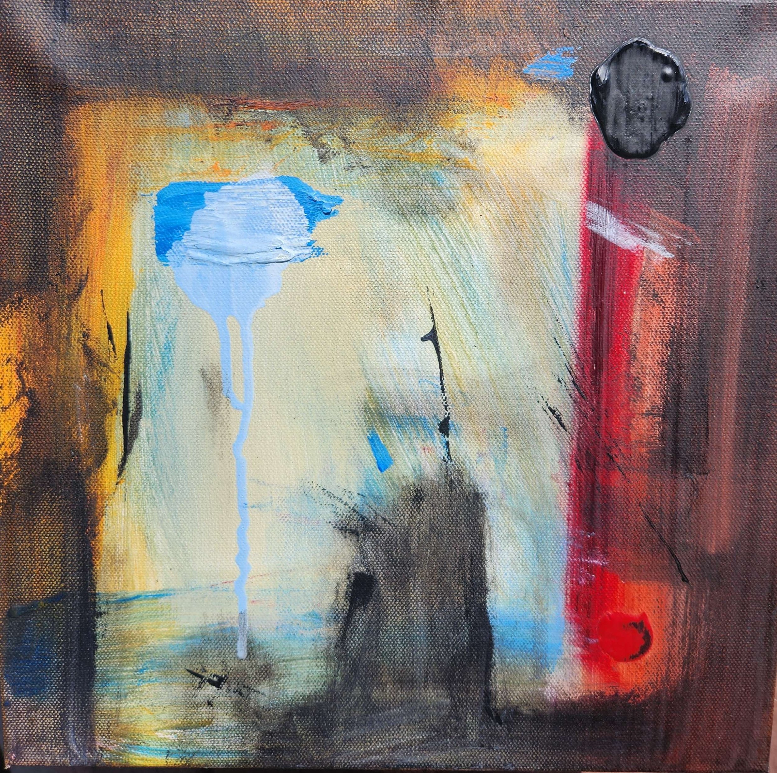 'Healing' 12"x12" Created 2023. oil and acrylic on canvas