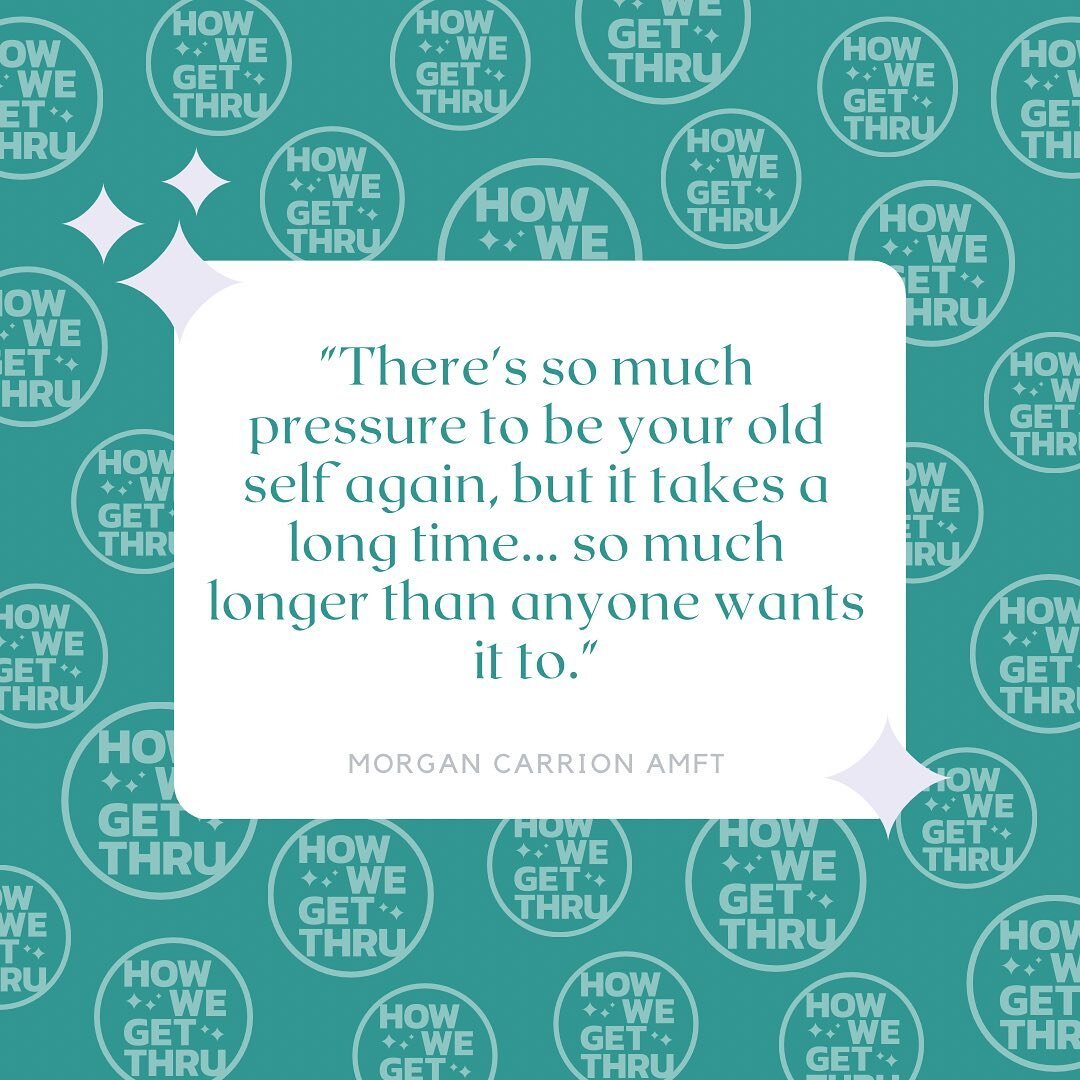 Raise your hand if you've ever felt the pressure to be your 'old self' again after having a baby 🙋&zwj;♀️ 

If your hand is up, tune into our first podcast episode: 'How We Get Lost in Motherhood' with Jen Hershey LMFT and Morgan Carrion AMFT where 