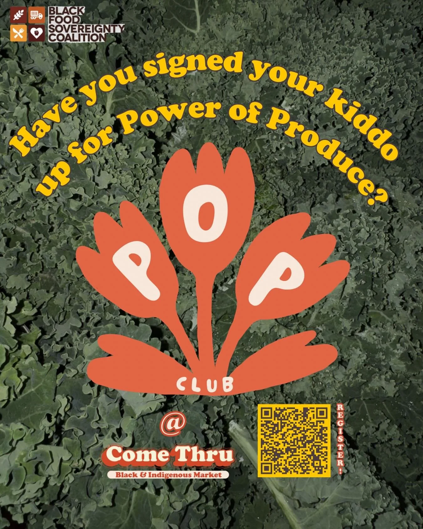 Have you signed your kiddo up for POP Club? 🥬 🙌🏾 If you haven&rsquo;t there&rsquo;s still time! Come Thru is officially kicking off their farmers market season 🪏🌱 today from 3-7pm @ Open Signal on MLK. Come Thru and get what you need! 
2766 NE M