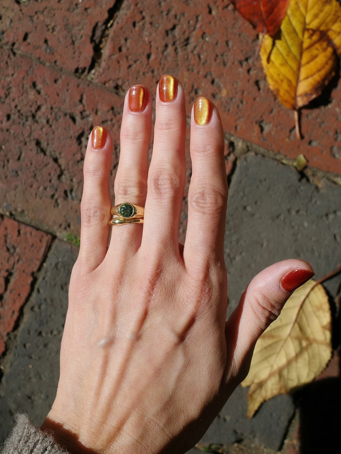Cat eye is not going anywhere any time soon! 🧡
thank you to @wearearrow_jewellery for taking this amazing picture of her manicure in the colour Fortune. ✨
To book: Gel Mani Full Works + Nail Art Level One 
#shoreditchnails #cateye #manicure #nail