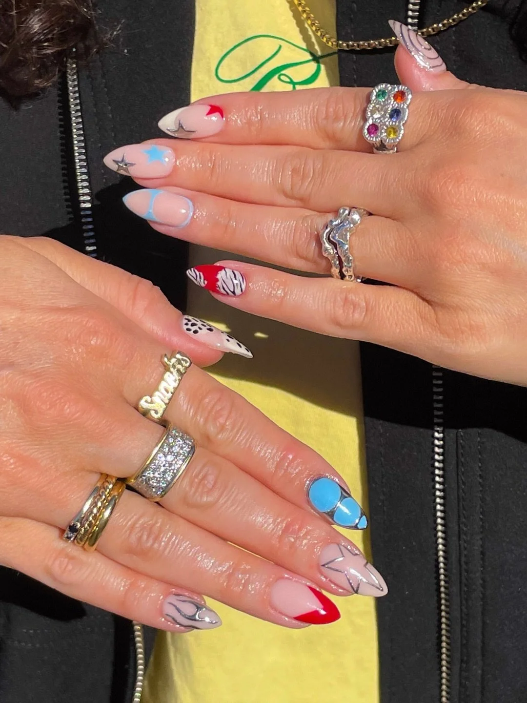 Mood was glace cherry, animal print, powder blue + chrome 💯🩵🍒 

To book: 
Gel Mani Full Works +  BIAB (builder gel) + Nail Art Level 4

#shoreditchnails #birthdaynails #chromenailart #zebraprintnails