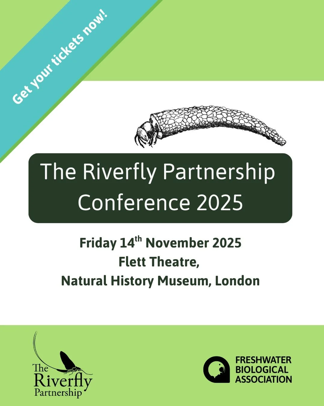 🎟️ Don&rsquo;t miss out! 🎟️🐛
The Riverfly Conference 2025 is just around the corner, happening next month on Friday 14th November at the @natural_history_museum, London. ✨

Join us for a day of inspiring talks, new research, and connecting with fe