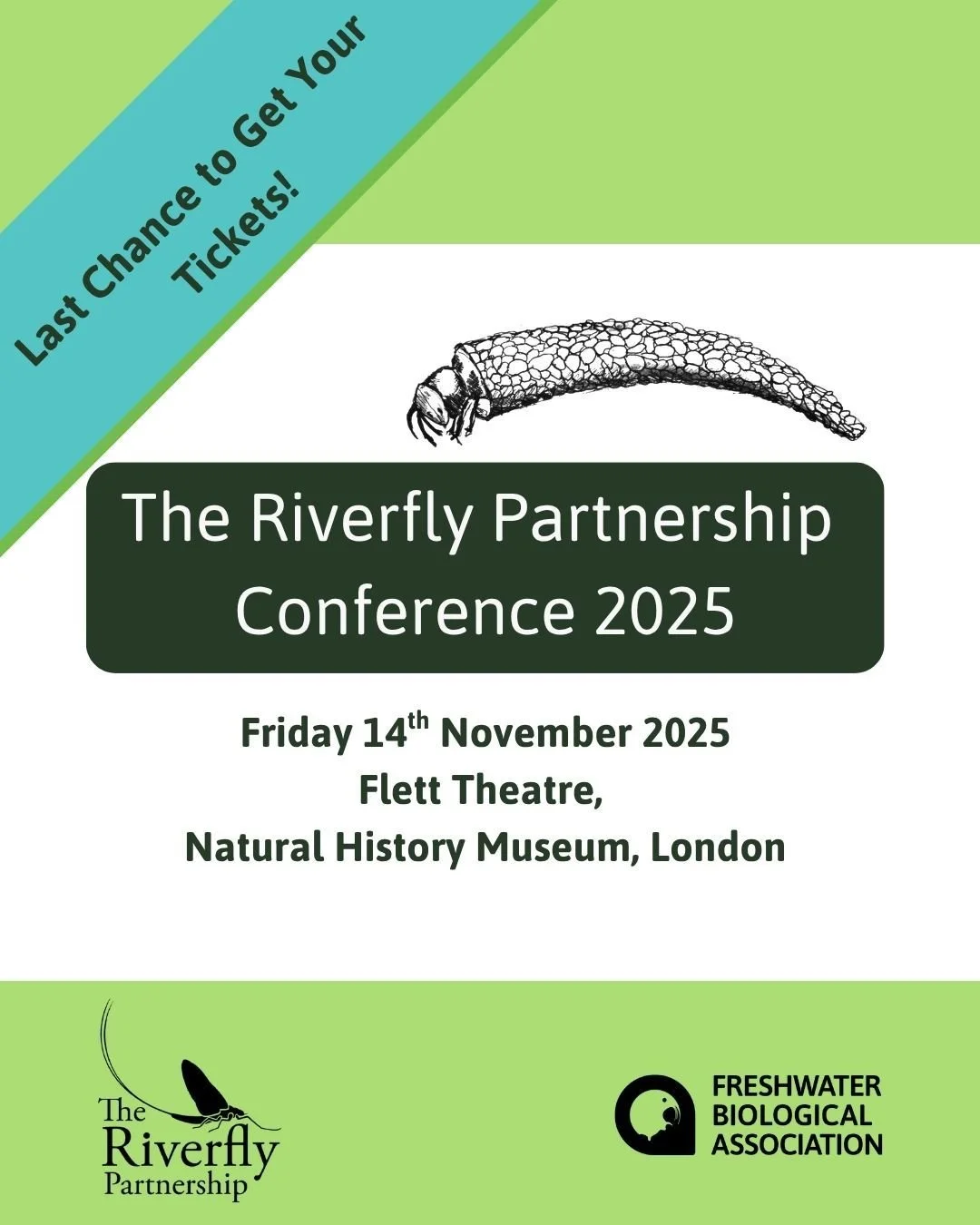 ✨ Last chance to get your ticket! ✨

📆 The Riverfly Conference 2025 is almost here - taking place next Friday, 14th November, at the Natural History Museum.

🐛 We're thrilled to announce our keynote speaker, Josh Cohen at Leeds University, discussi