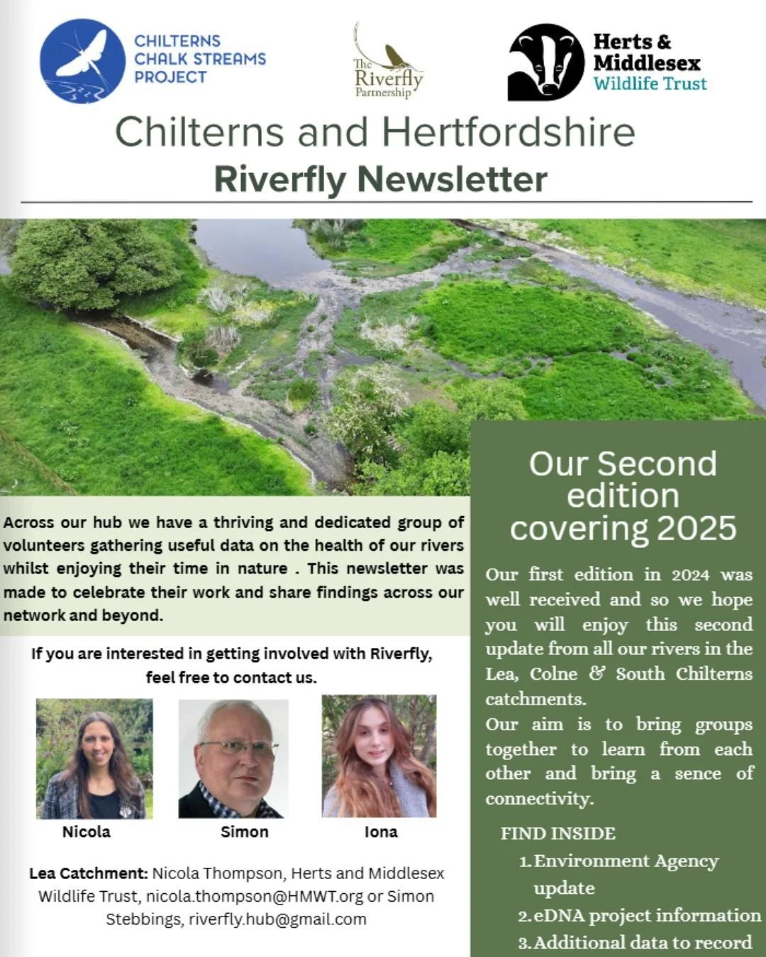 Have you seen the latest annual Riverfly newsletter from Chilterns Chalk Streams Project and Herts &amp; Middlesex Wildlife Trust? It&rsquo;s packed with inspiring updates from dedicated citizen scientists monitoring river health across the region 👏