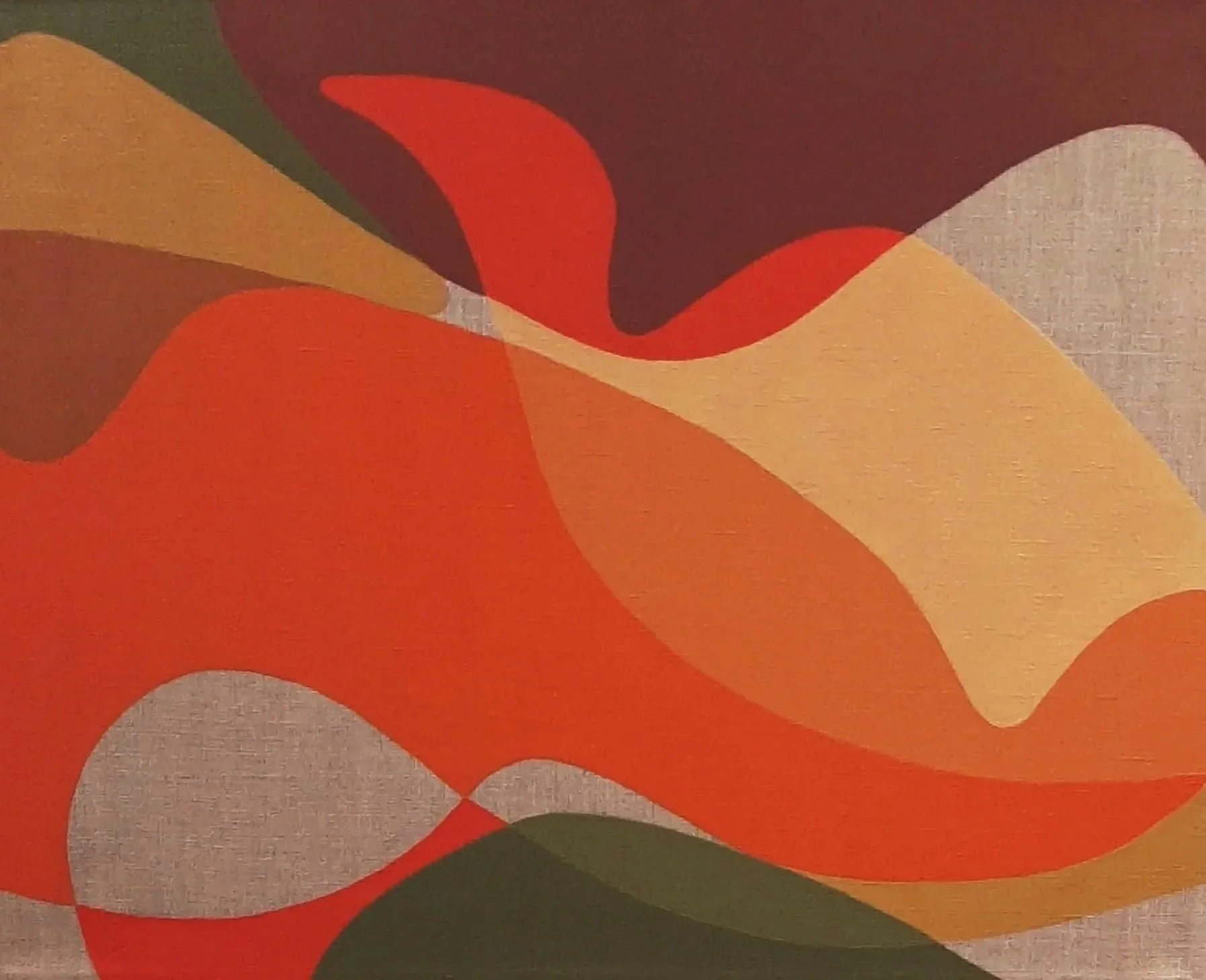 'Languid Omissions and Acute Fusions #2' 54x42cm Tempera and acrylic on unprimed canvas (2026).
