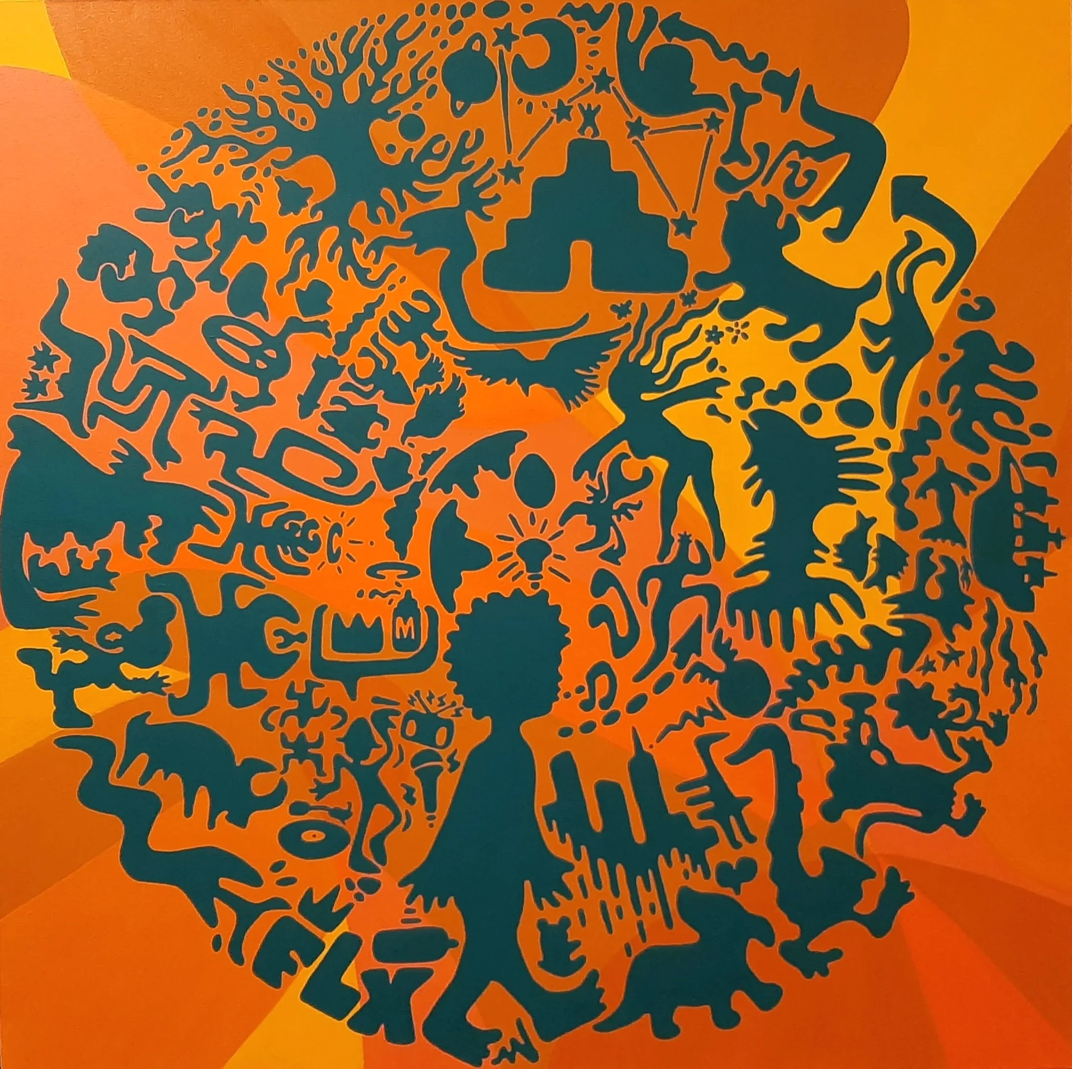'Multitude #4 (Mother Nature's Son)' 100x100cm Acrylic on canvas (2026).