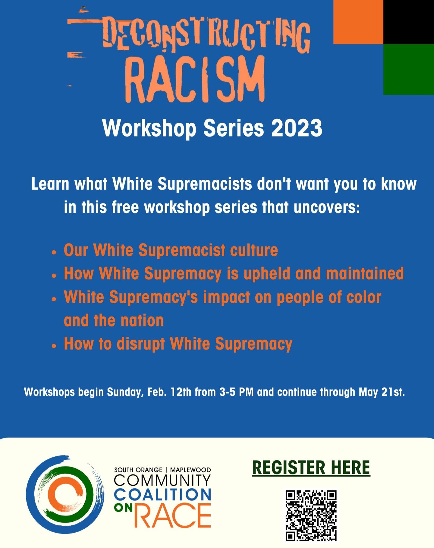 In Seton Village, we continue to honor &amp; celebrate Black History Month. Please consider attending this informative &amp; educational workshop on &quot;Deconstructing Racism&quot;! #southorange #soma #mapso #blackhistorymonth #blackhistory #blackg
