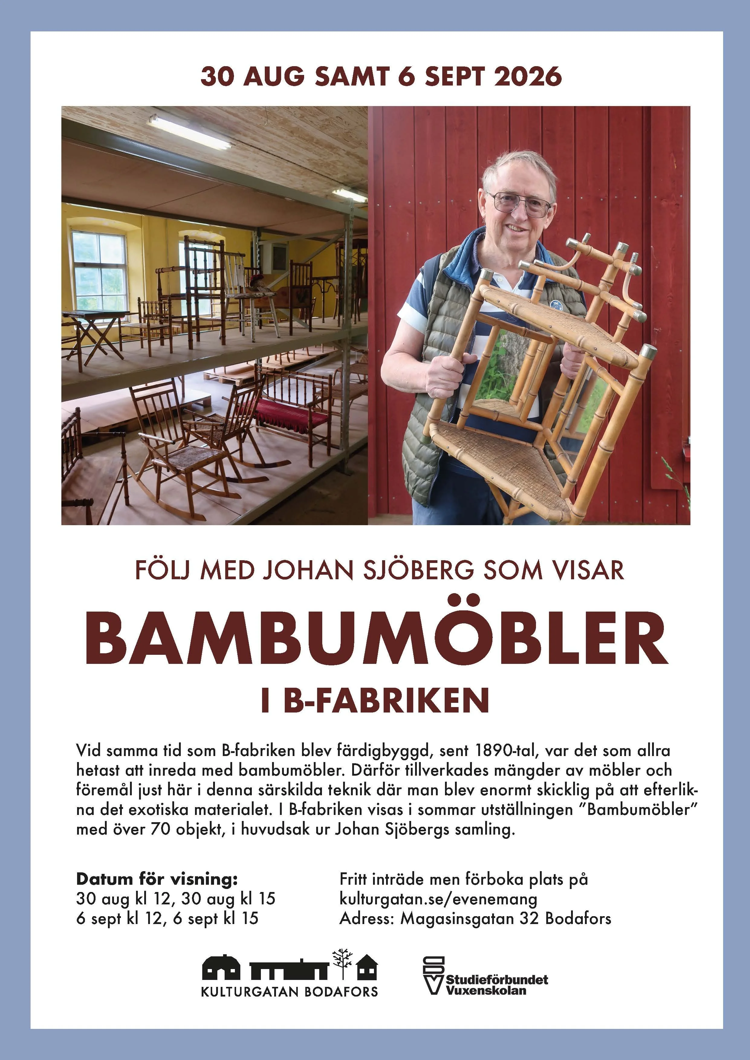 Visningar av Bambumöbler i B-fabriken