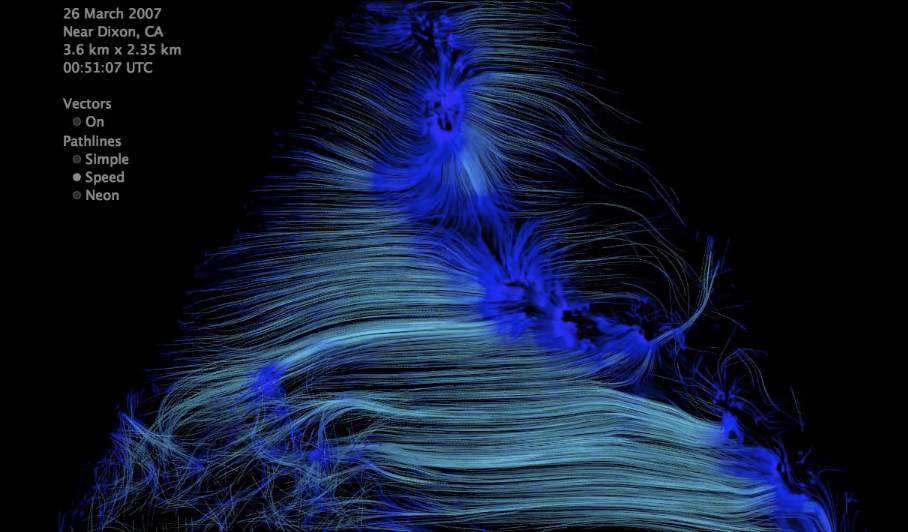 early particle flow lidar wind visualization