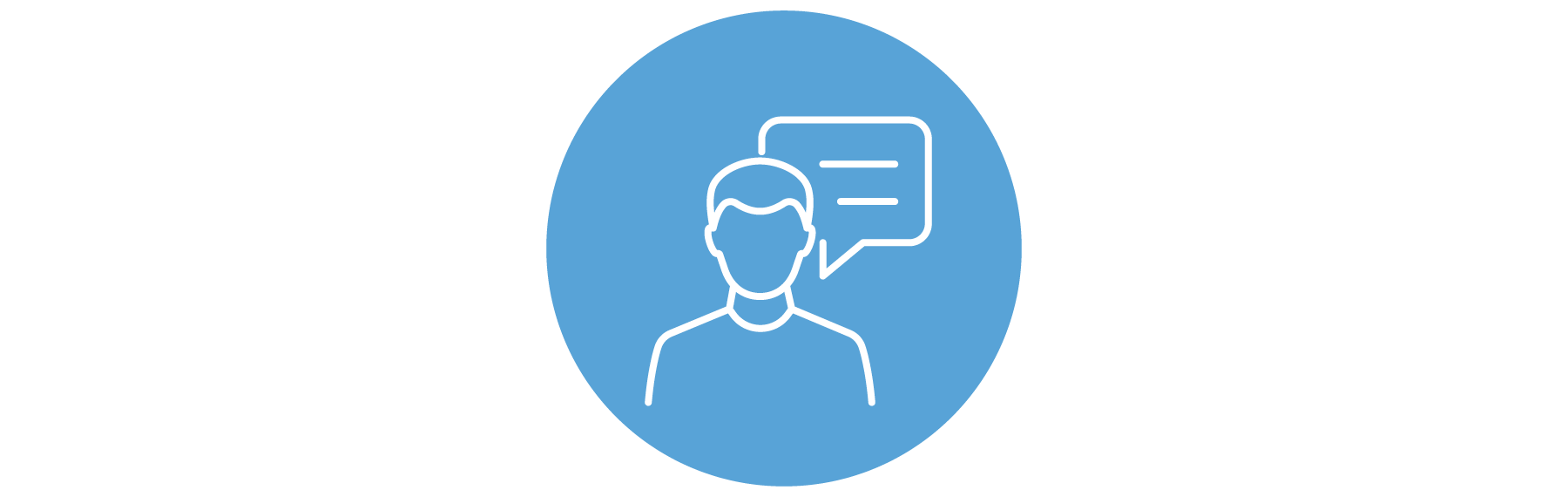 A man and a chat bubble