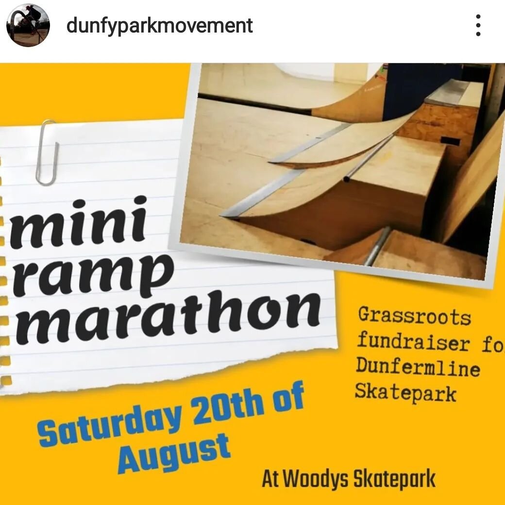 Our wonderful chef @j.young_  is taking part in Saturdays mini ramp fundraiser. This is to raise cash for a brilliant new skate park for Dunfermline. 

Dunfy deserves a safe, high quality skatepark. It will be a free to use facility providing a safe 