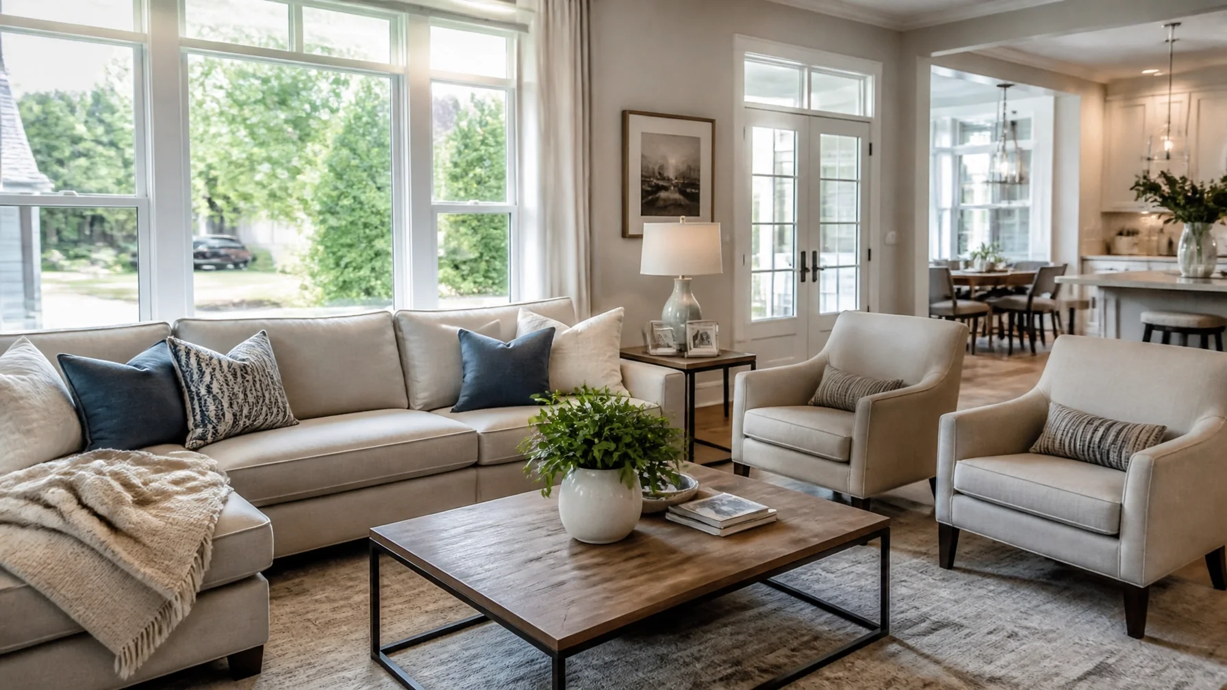 Bright living room inside a home