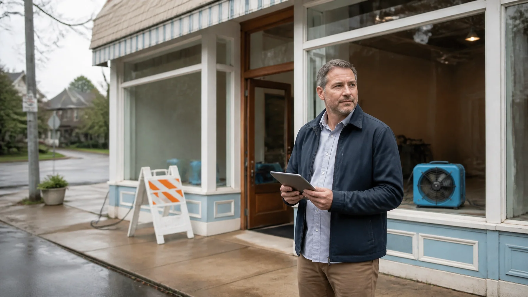 Ohio small-business owner outside a commercial storefront