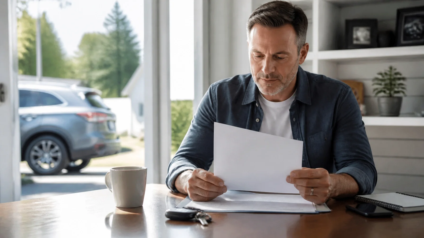 Ohio driver reviewing auto insurance coverage before fall driving