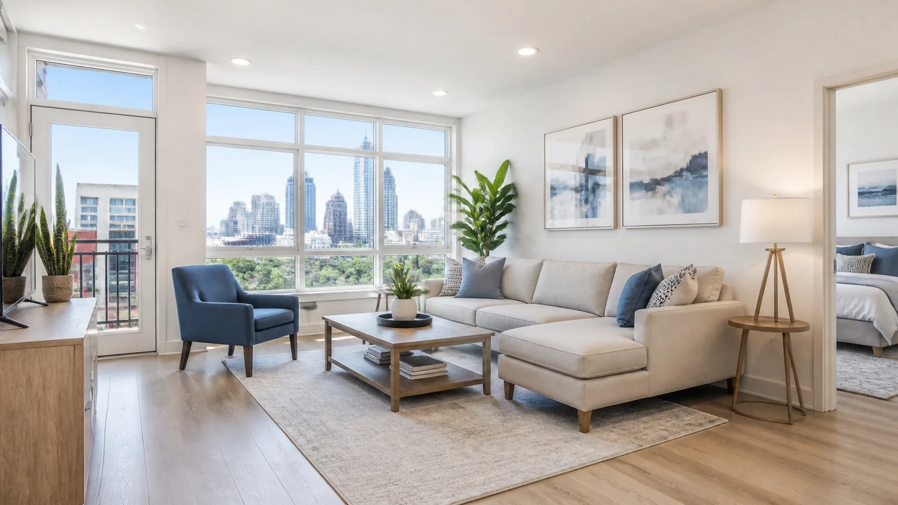 Bright modern Columbus apartment living room representing renters insurance for tenants