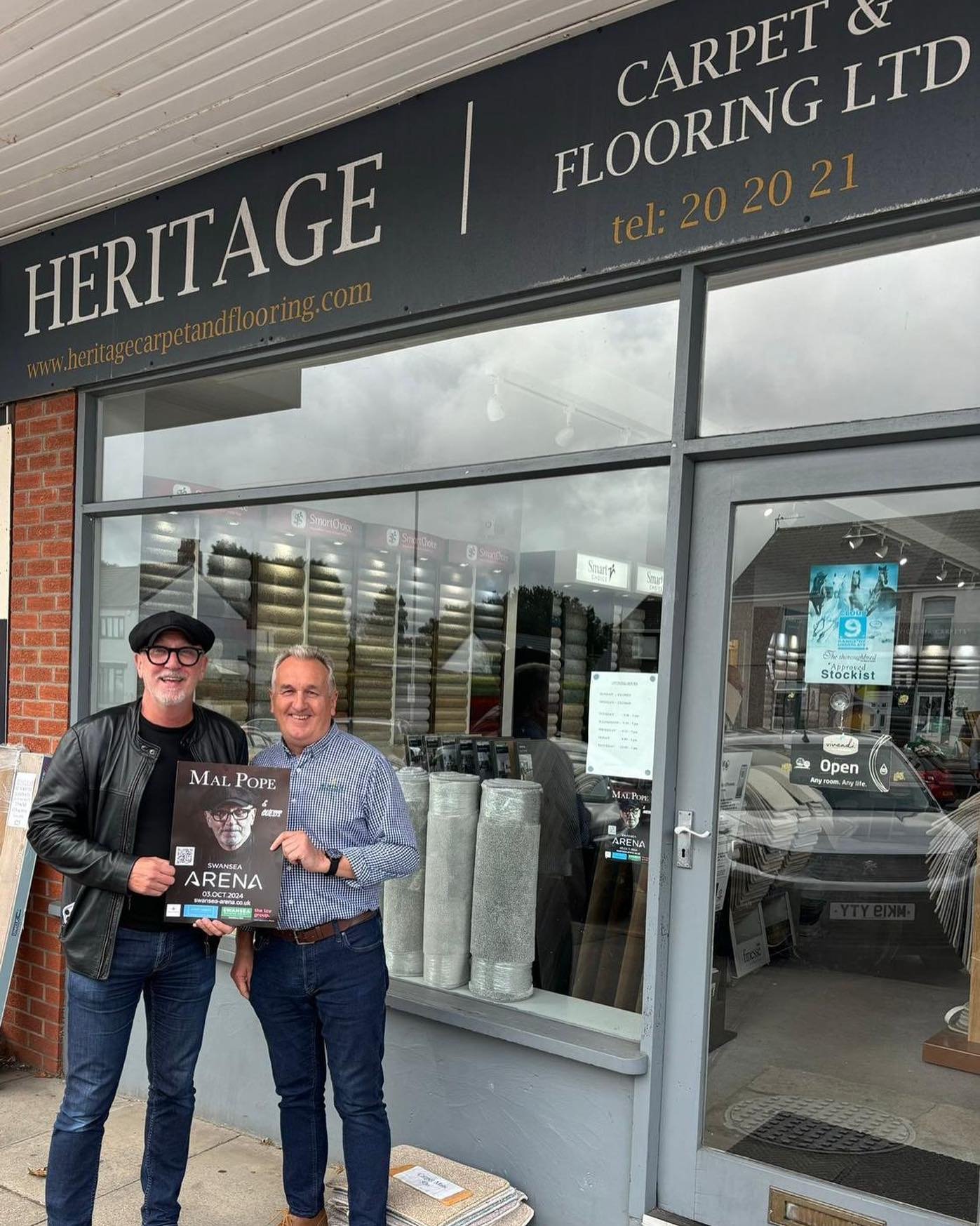 ✨WIN a pair of tickets to see @mal.pope &amp; guests in Swansea Arena on Thursday 3rd October ✨

To be in with a chance of winning all you have to do is&hellip;.
💥 Like this post and make sure you are following @mal.pope and @heritagecarpetandfloori