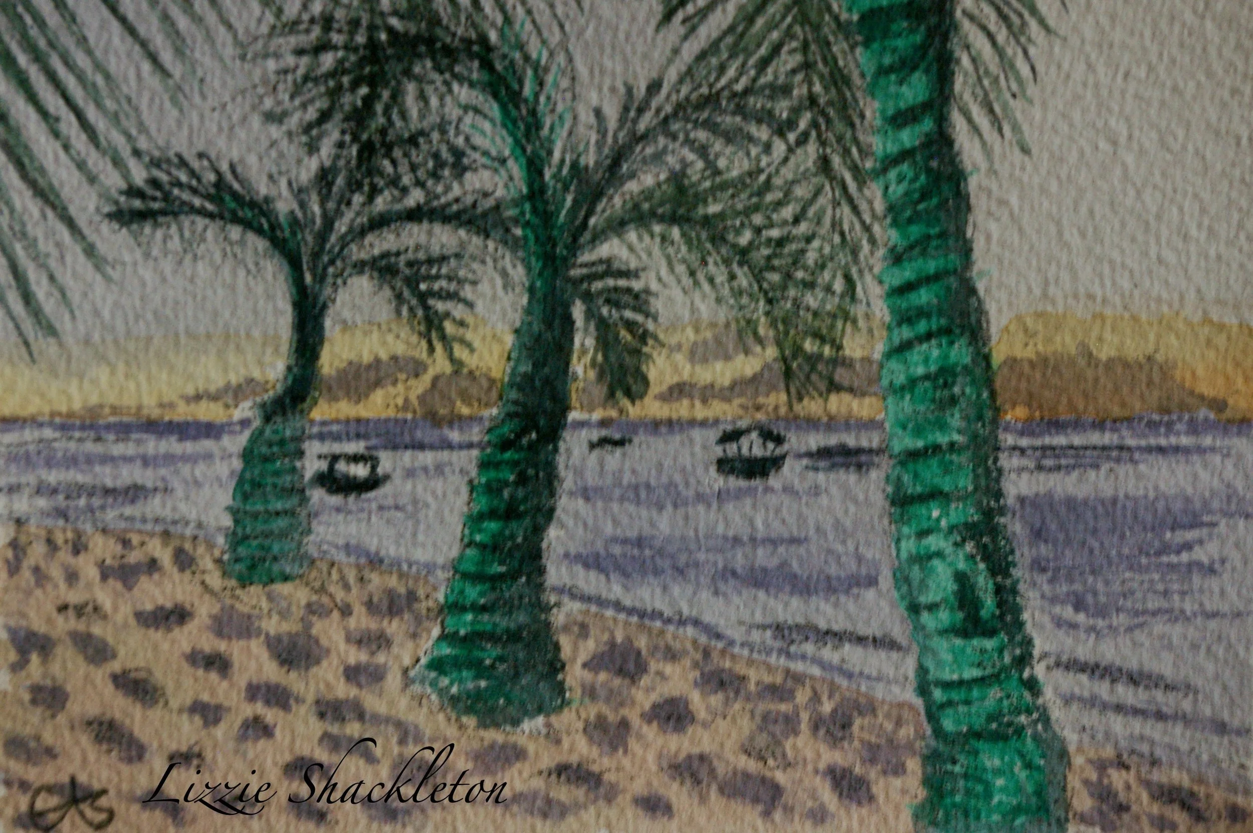 'Tropical Evening' Watercolour 2025. Gifted as a card.