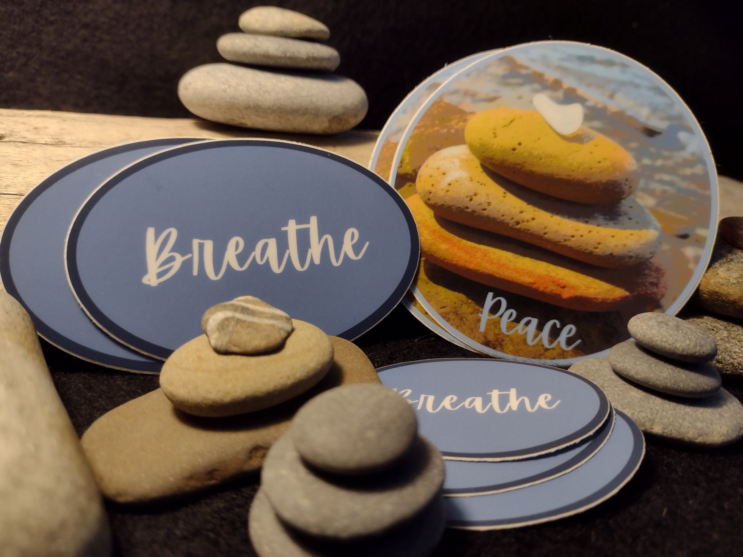 Sometimes we all need a reminder to just pause and breathe for peacefulness, my stickers do just that!