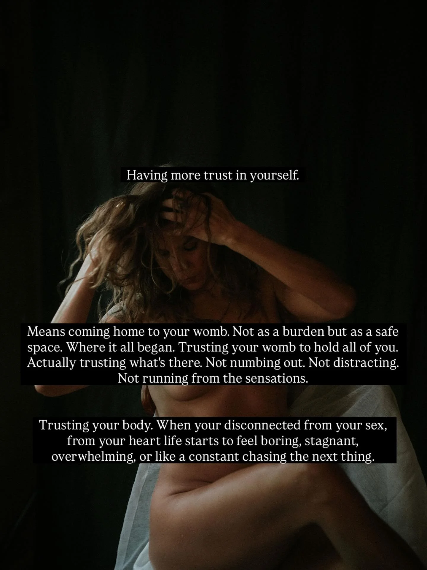 Are you ready to open to pleasure? To sensation? To the depths of your heart? Finding safety in your womb?

Now is the time, womban.

Join us in ALIVE-Six Week group experience.
Online.
Womb-owners
Stop waiting to fully live.

DM &ldquo;ALIVE&rdquo; 