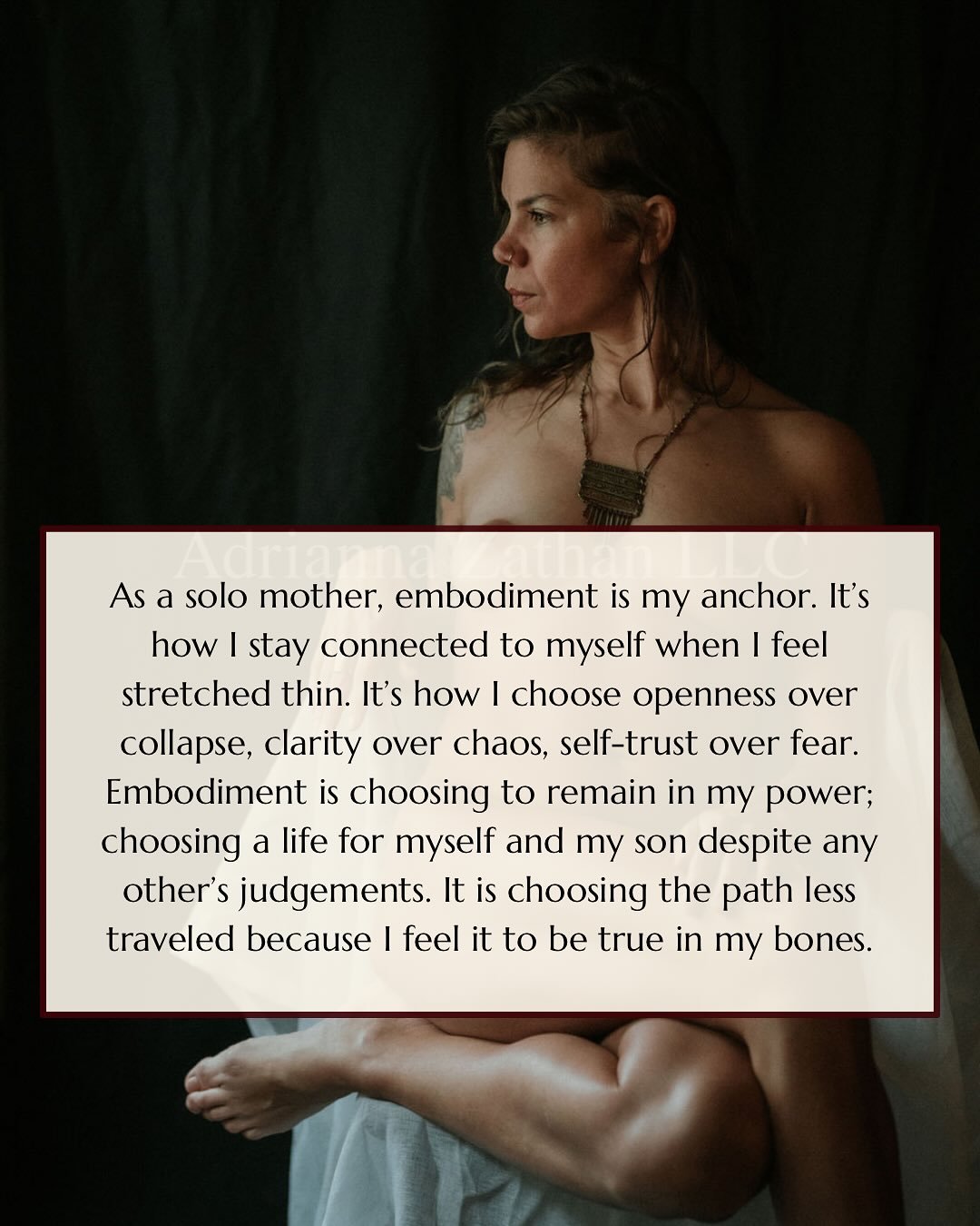 In my six week embodied mentorship-ALIVE you will feel safe to feel and express again.

Choosing yourself over and over again in a society that tells us to be smaller, quieter, easier; choose liberation and fully live from your deepest truth.

DM &ld